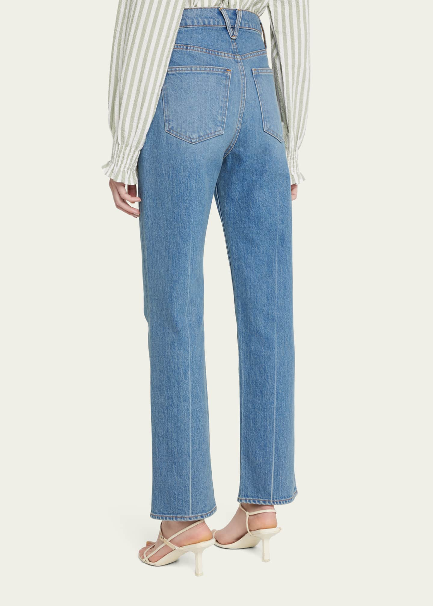 Veronica Beard Jeans Joey Straight Cowboy Crease Jeans - Bergdorf Goodman