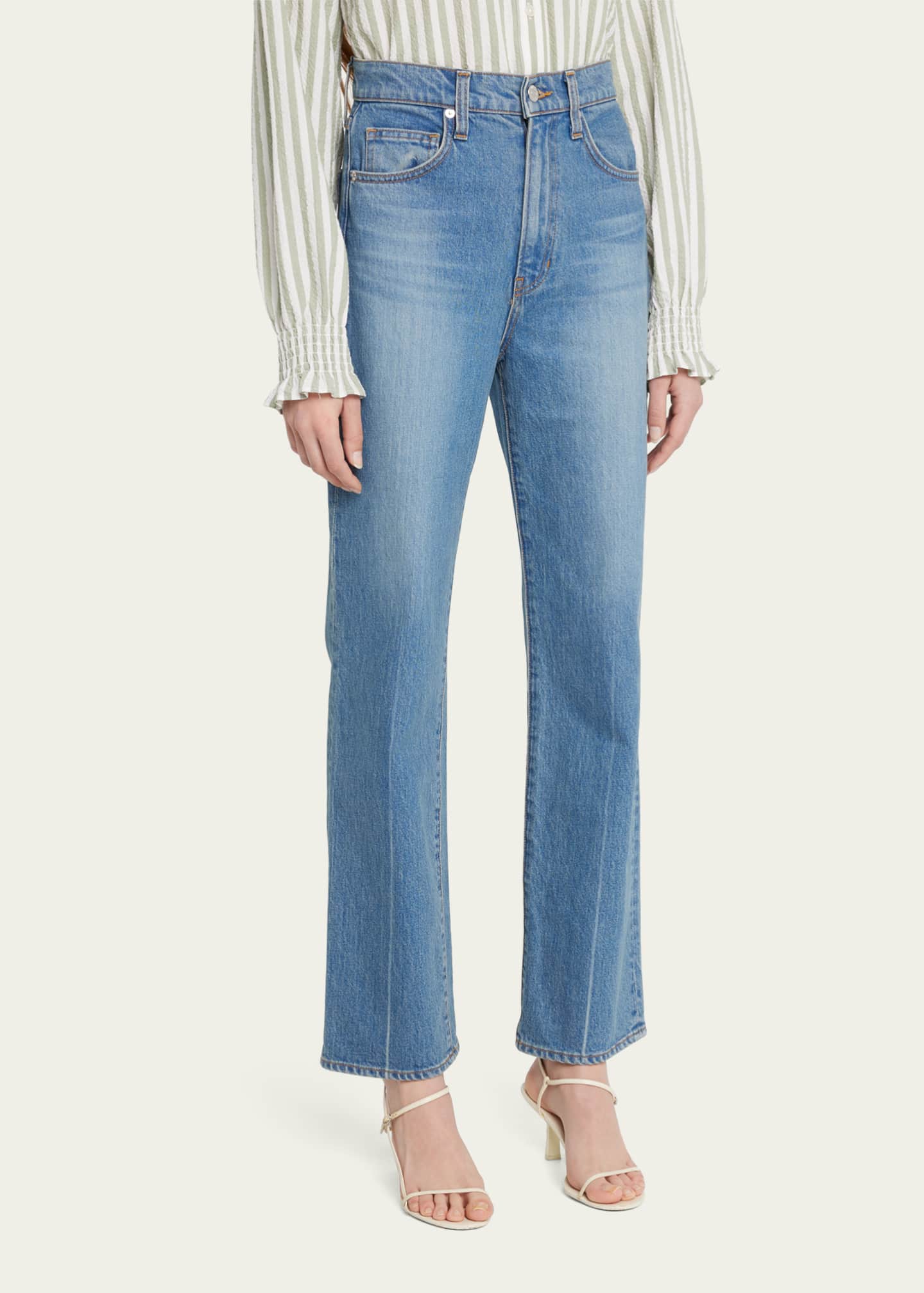 Veronica Beard Jeans Joey Straight Cowboy Crease Jeans Bergdorf Goodman