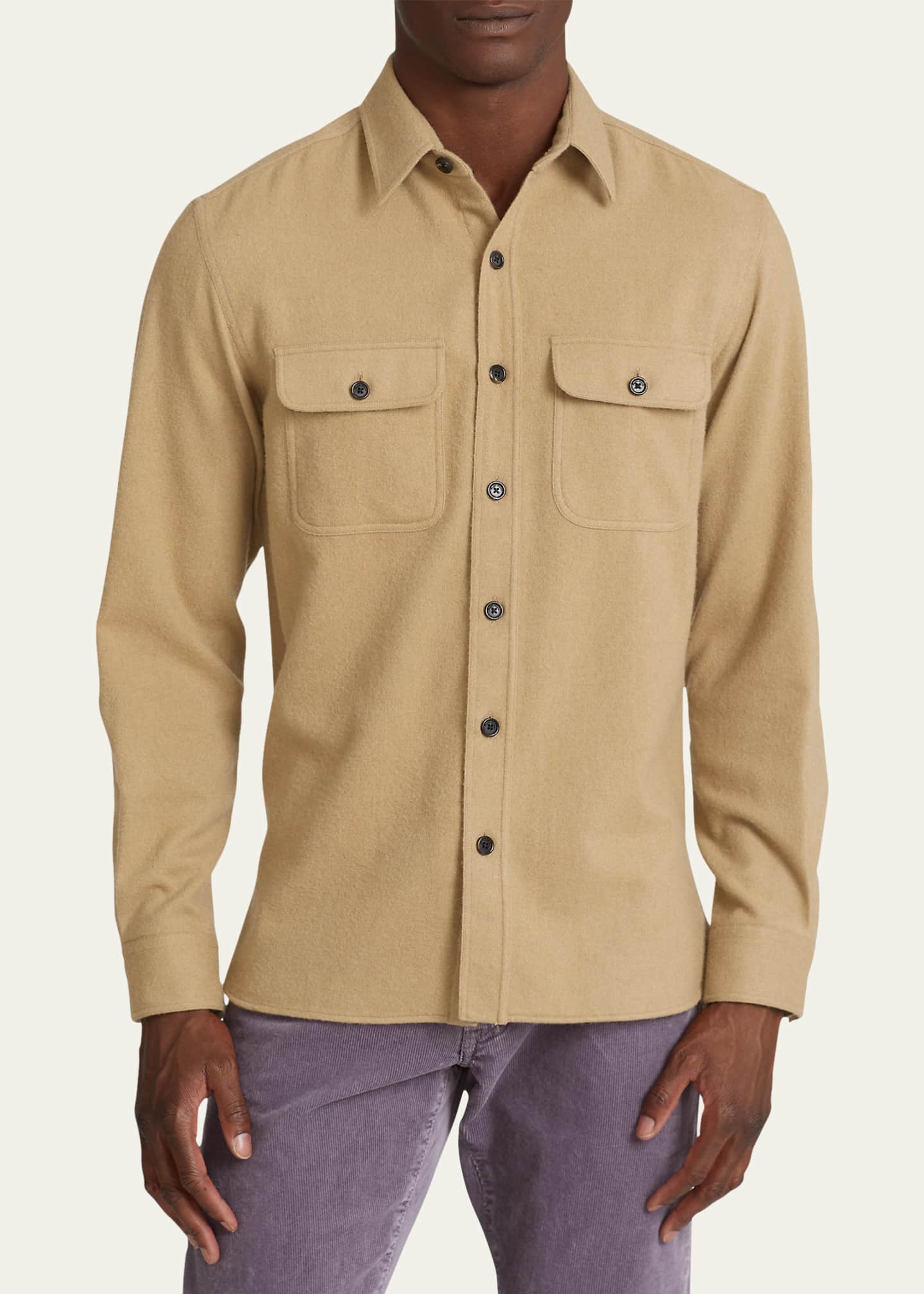 Ralph Lauren Purple Label Men's James Elbow-Patch Sport Shirt 