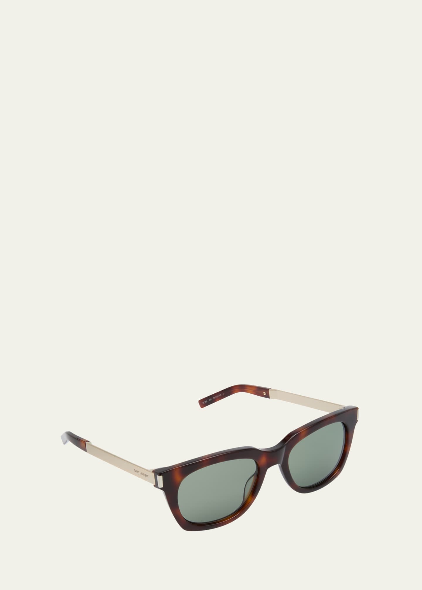 Saint Laurent Men's Combi Acetate Rectangle Sunglasses Image 2 of 4