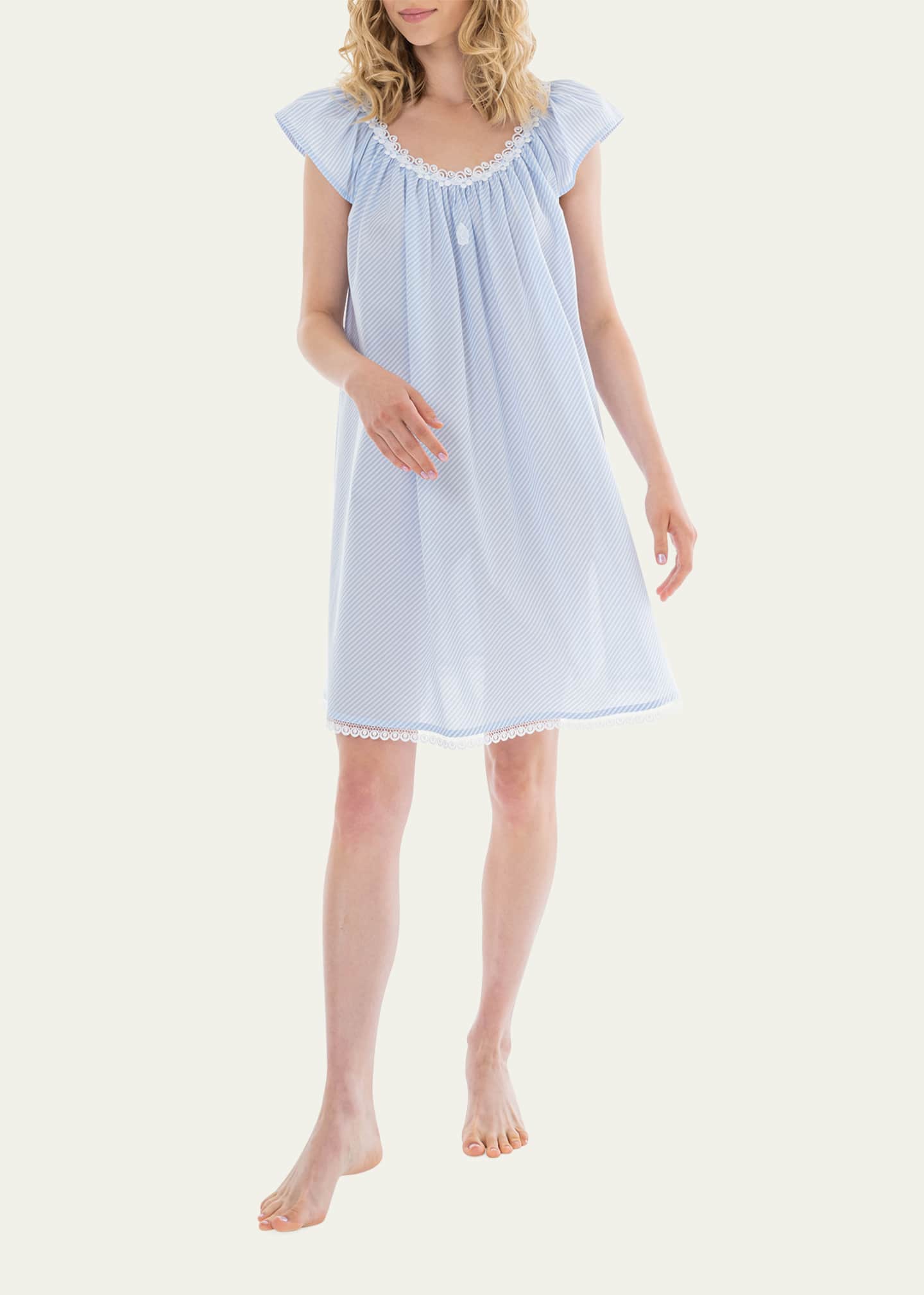 Celestine Capri 2 Striped Lace-Trim Babydoll - Bergdorf Goodman