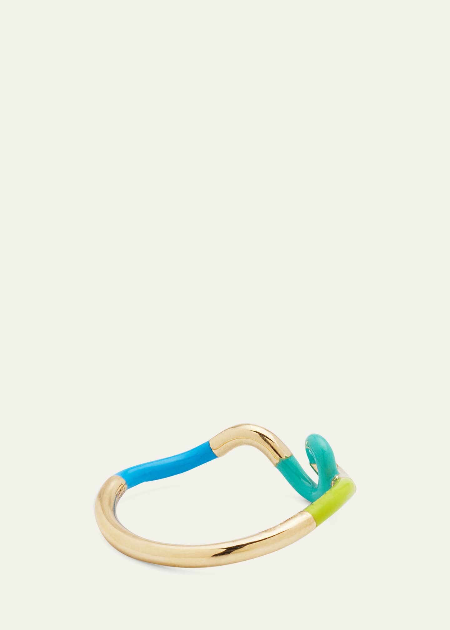Bea Bongiasca Wow Mini Snake Ring with Lime Green and Mint Enamel Image 4 of 4