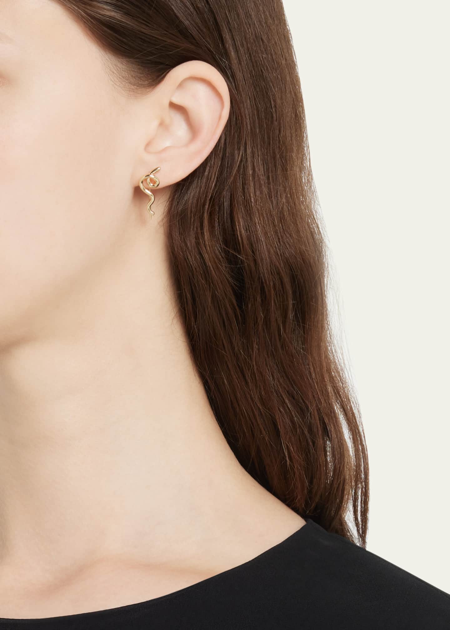 Bea Bongiasca 9K Yellow Gold Wow Mini Climber Earrings Image 2 of 4