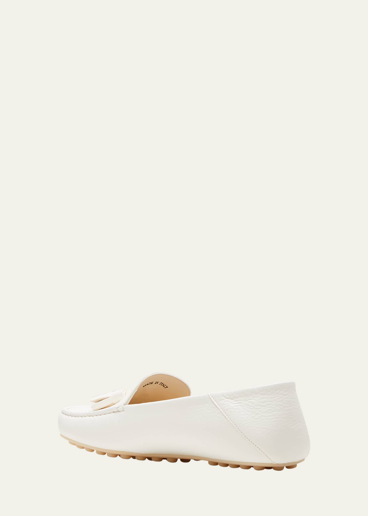 Loro Piana Leather Tassel Moccasin Driver Loafers Image 4 of 6