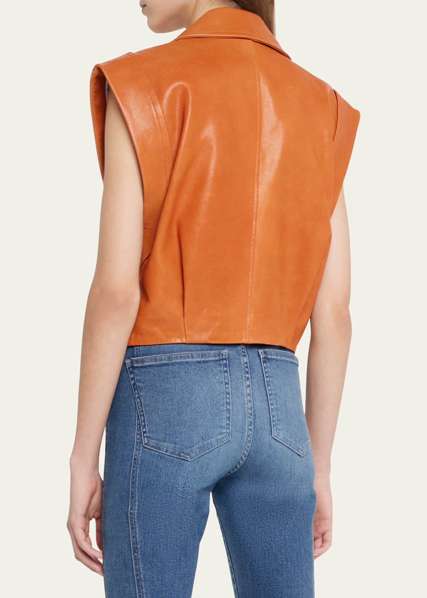 Veronica Beard Rixey Leather Vest - Bergdorf Goodman