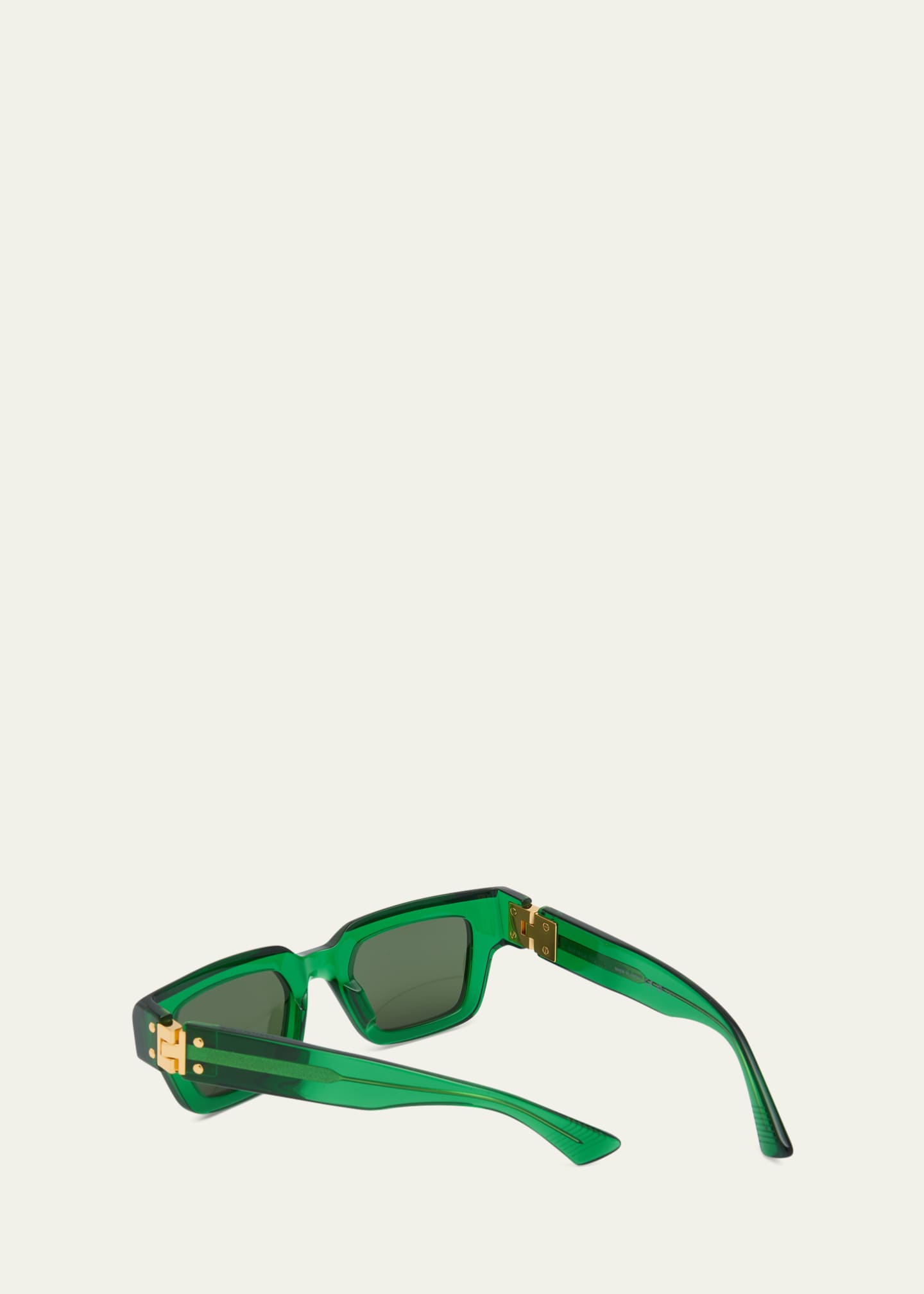 Bottega Veneta New Hinge Rectangular Sunglasses - Green Green Green