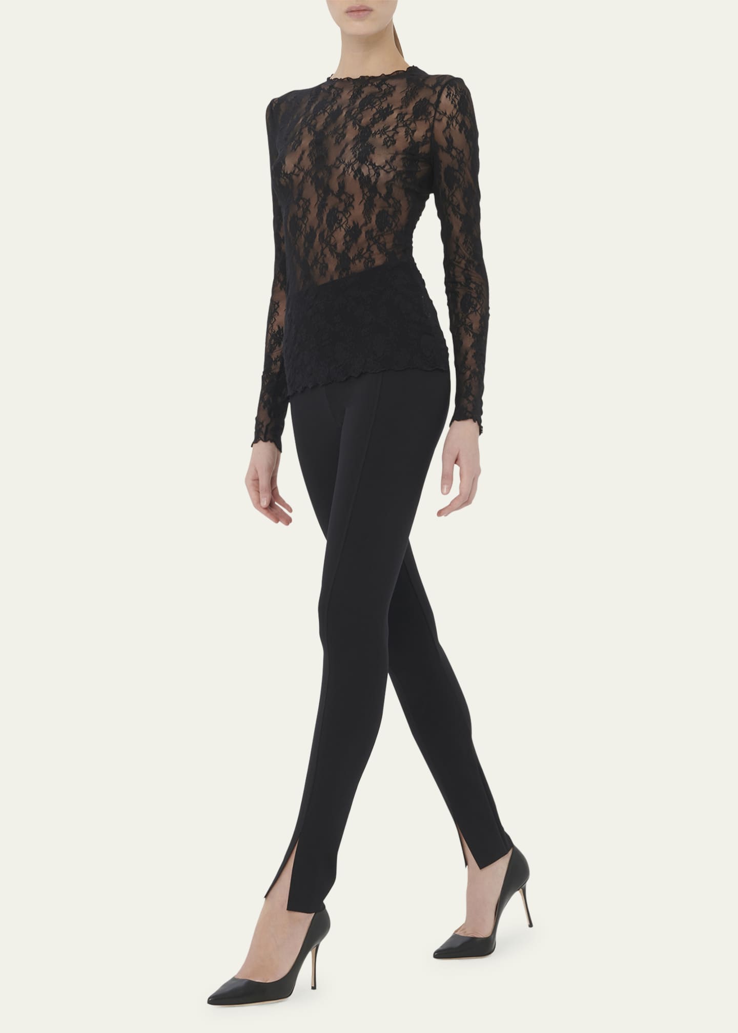 Wolford Midnight Grace Front-Slit Jersey Leggings