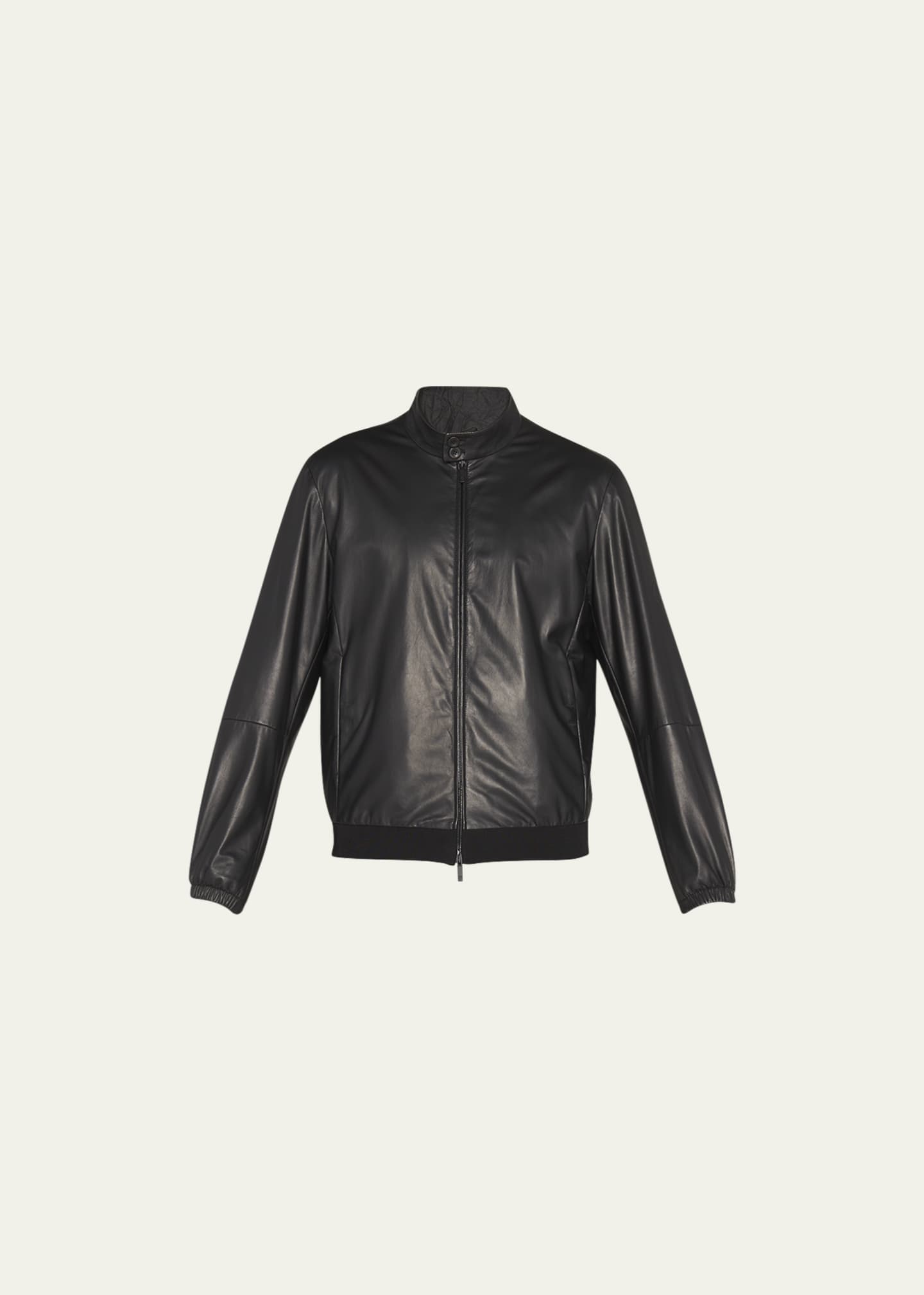 Giorgio Armani Men's Lambskin Leather Jacket - Bergdorf Goodman