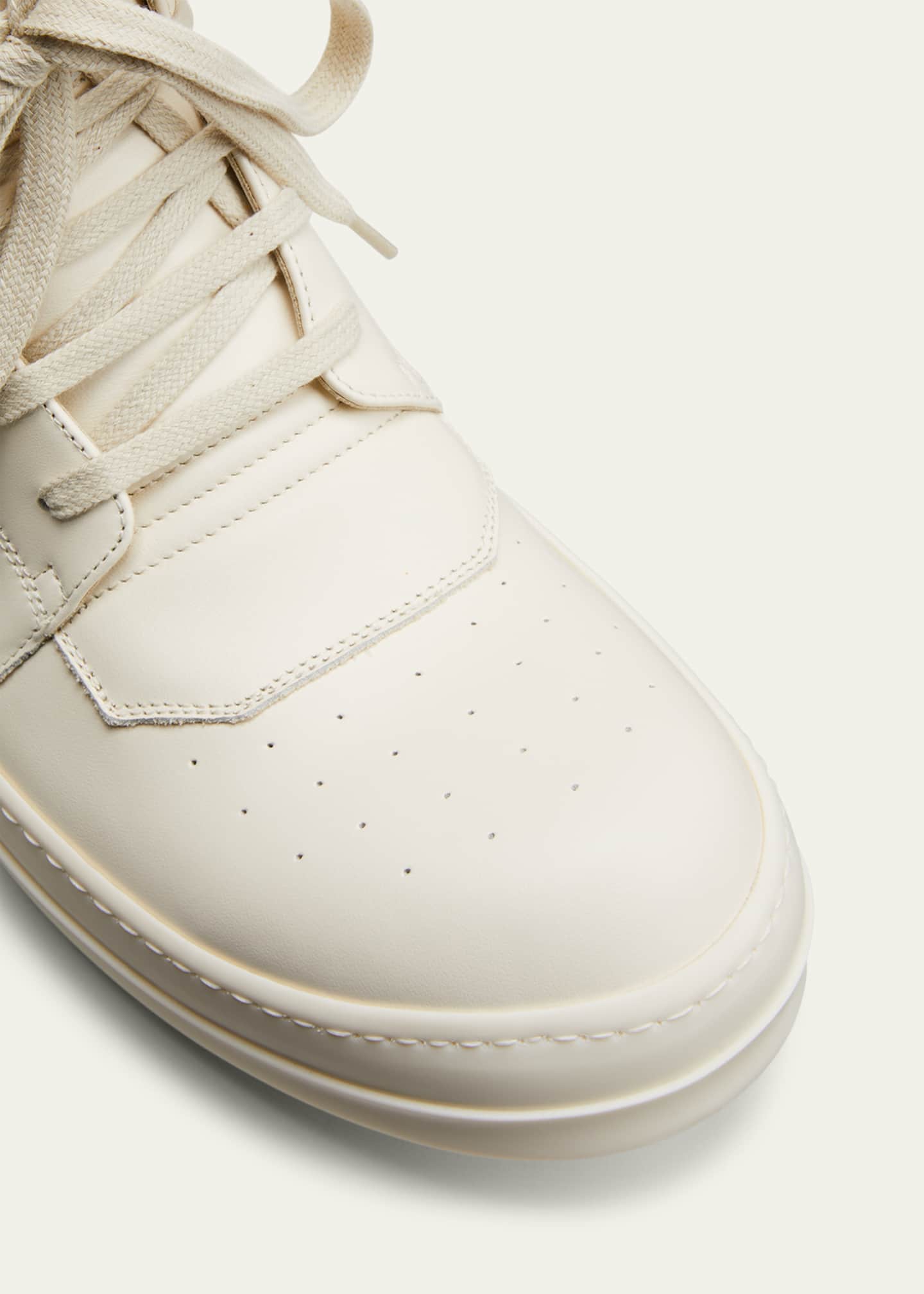 Rick Owens Men's Geobasket Leather Zip HighTop Sneakers Bergdorf Goodman