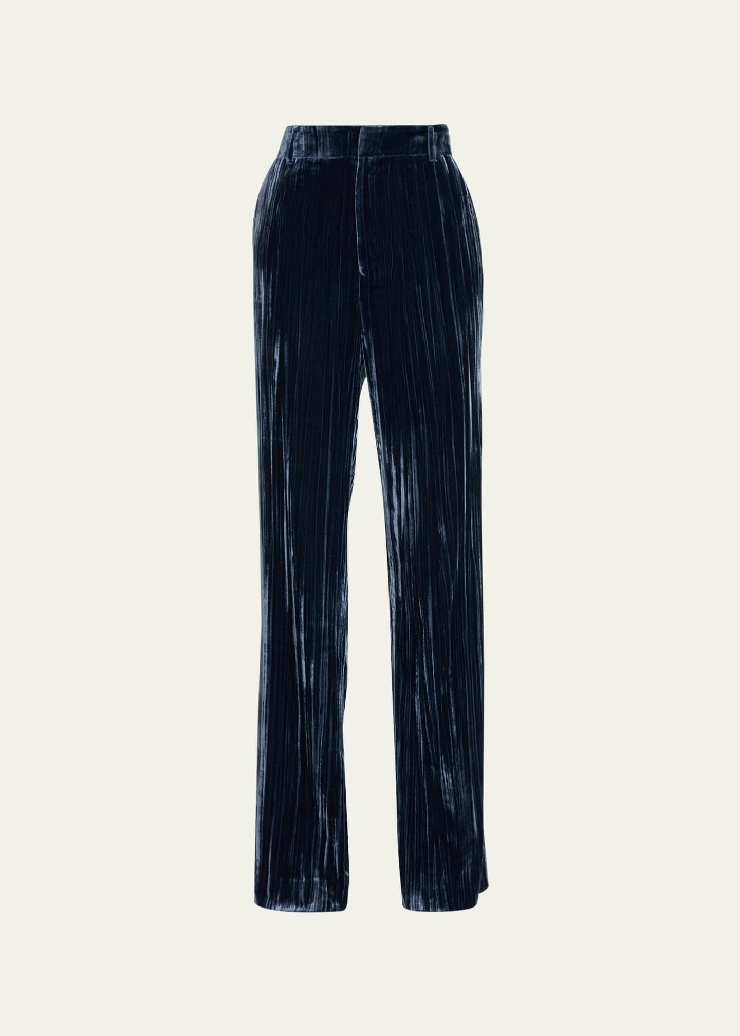 Navy Crepe Straight Leg Pant