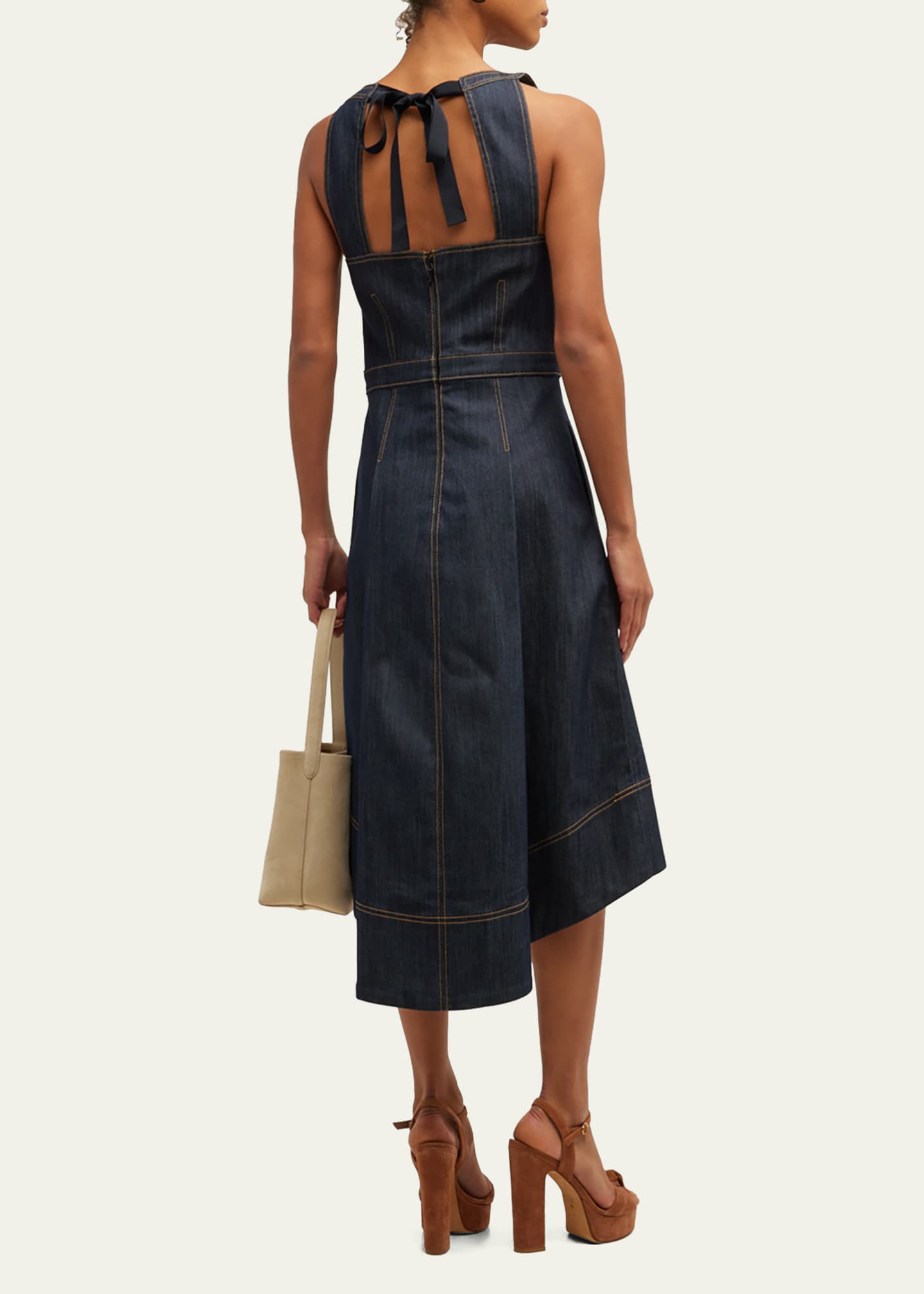 Warehouse denim midi dress hot sale