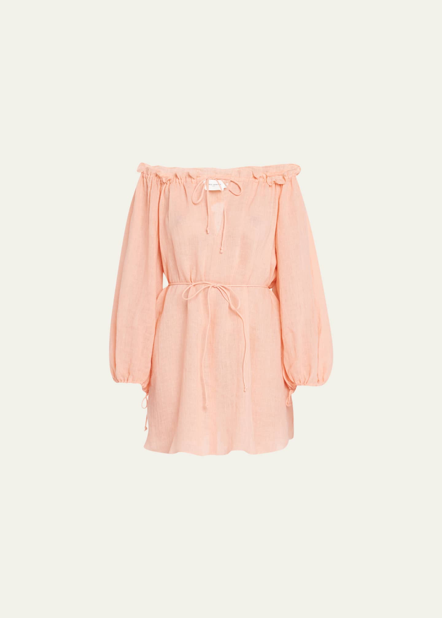 Three Graces London Sorrell Linen-Blend Mini Dress Image 1 of 5