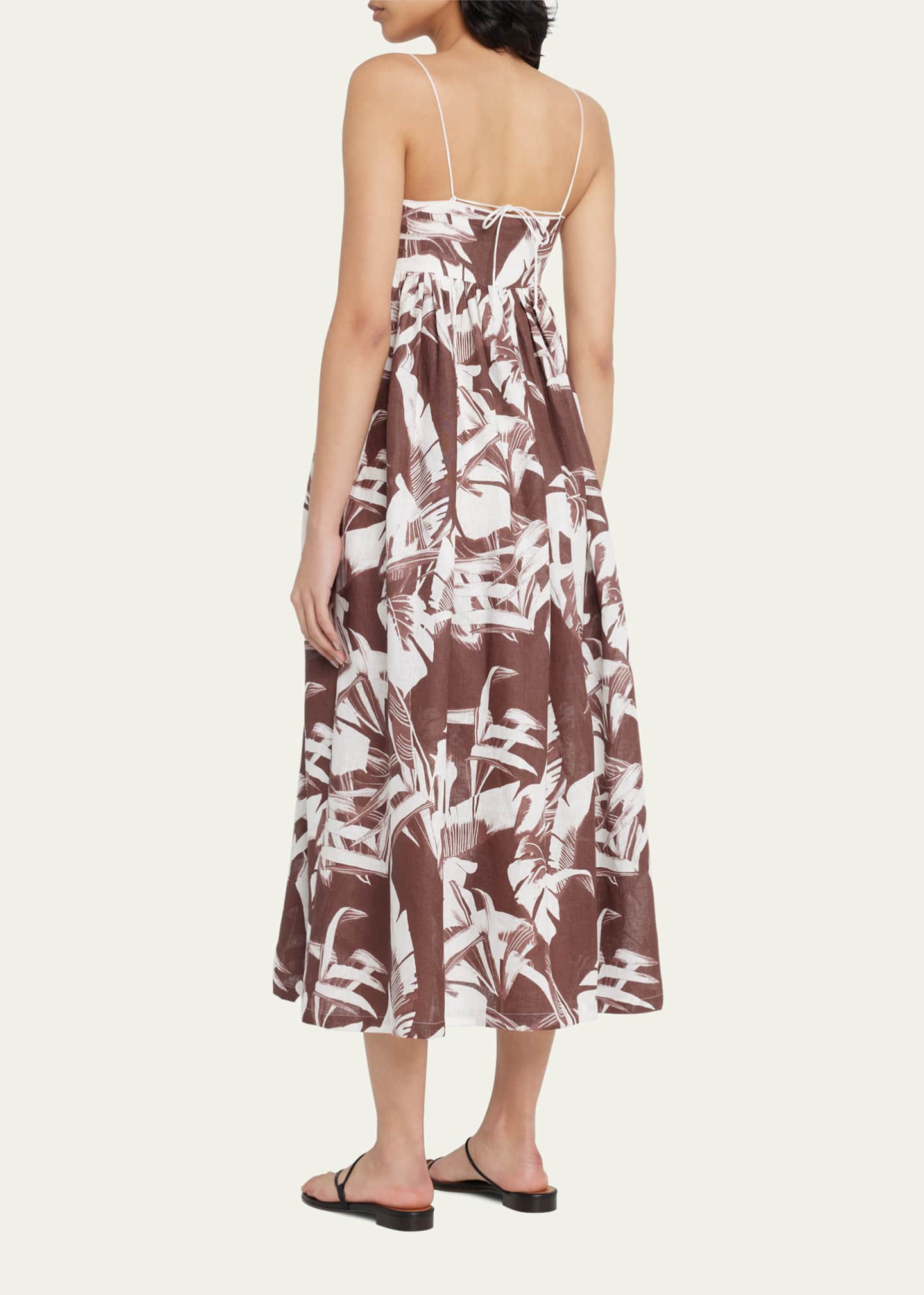 Three Graces London Katie Linen Midi Dress Image 3 of 5