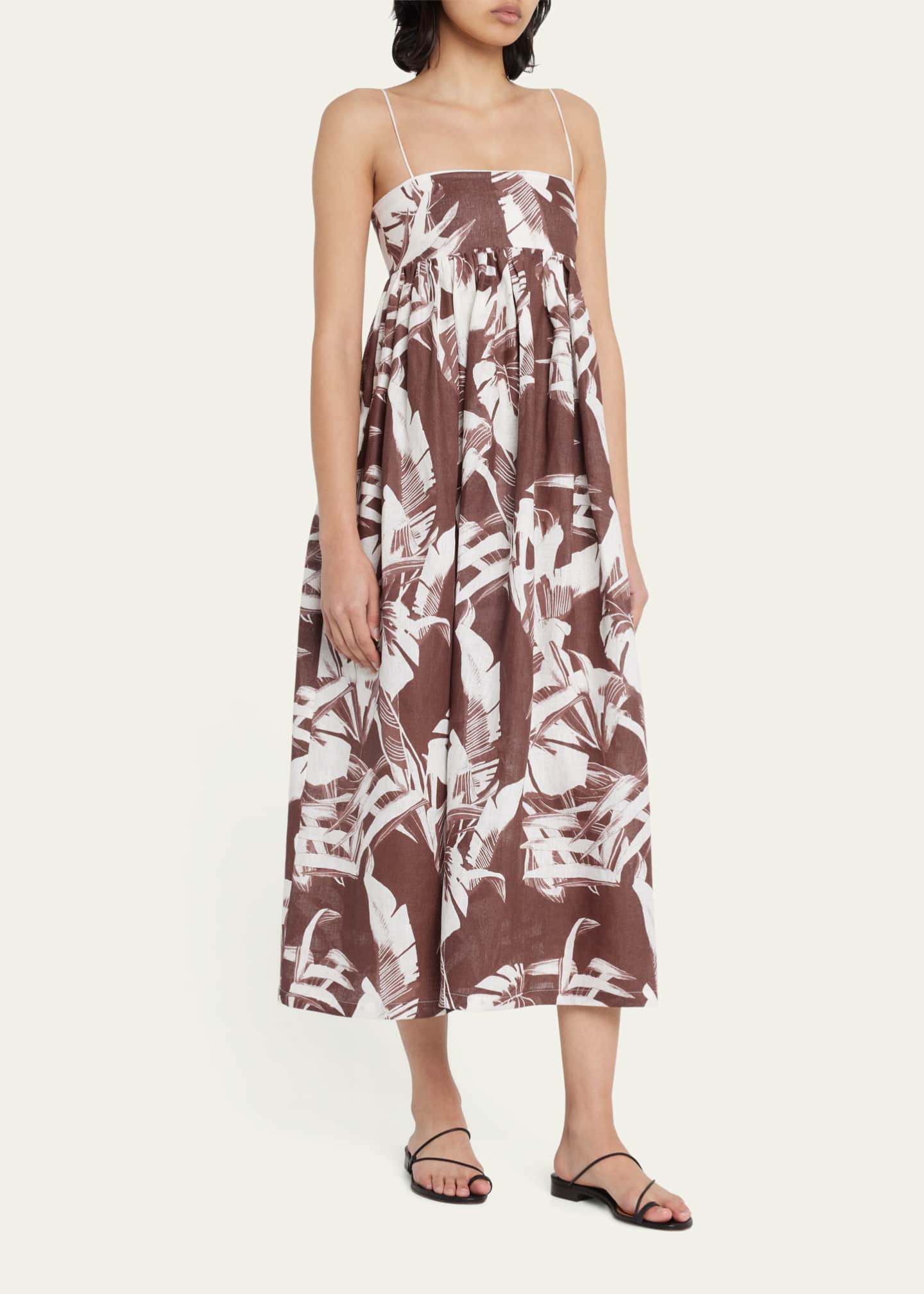 Three Graces London Katie Linen Midi Dress Image 4 of 5