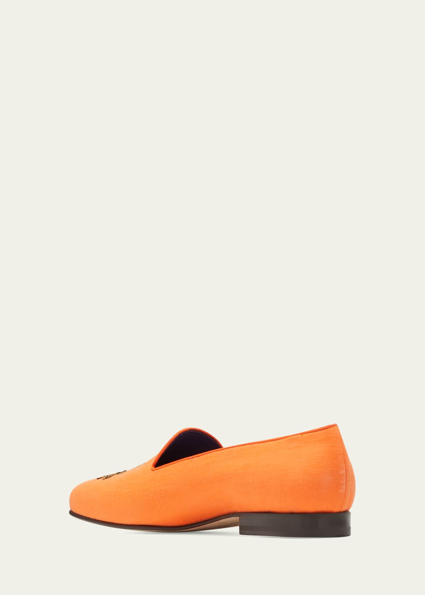 Ralph Lauren Purple Label Men's Alonzo Palm Crest Linen Loafers