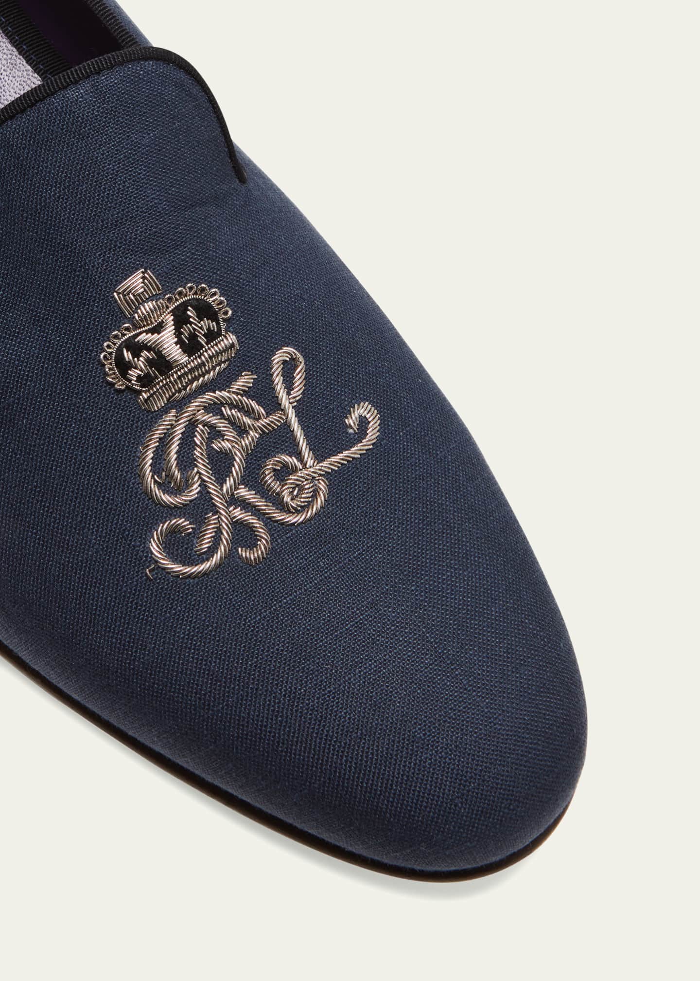 Ralph Lauren Purple Label Men's Alonzo RLCrest Smoking Slippers