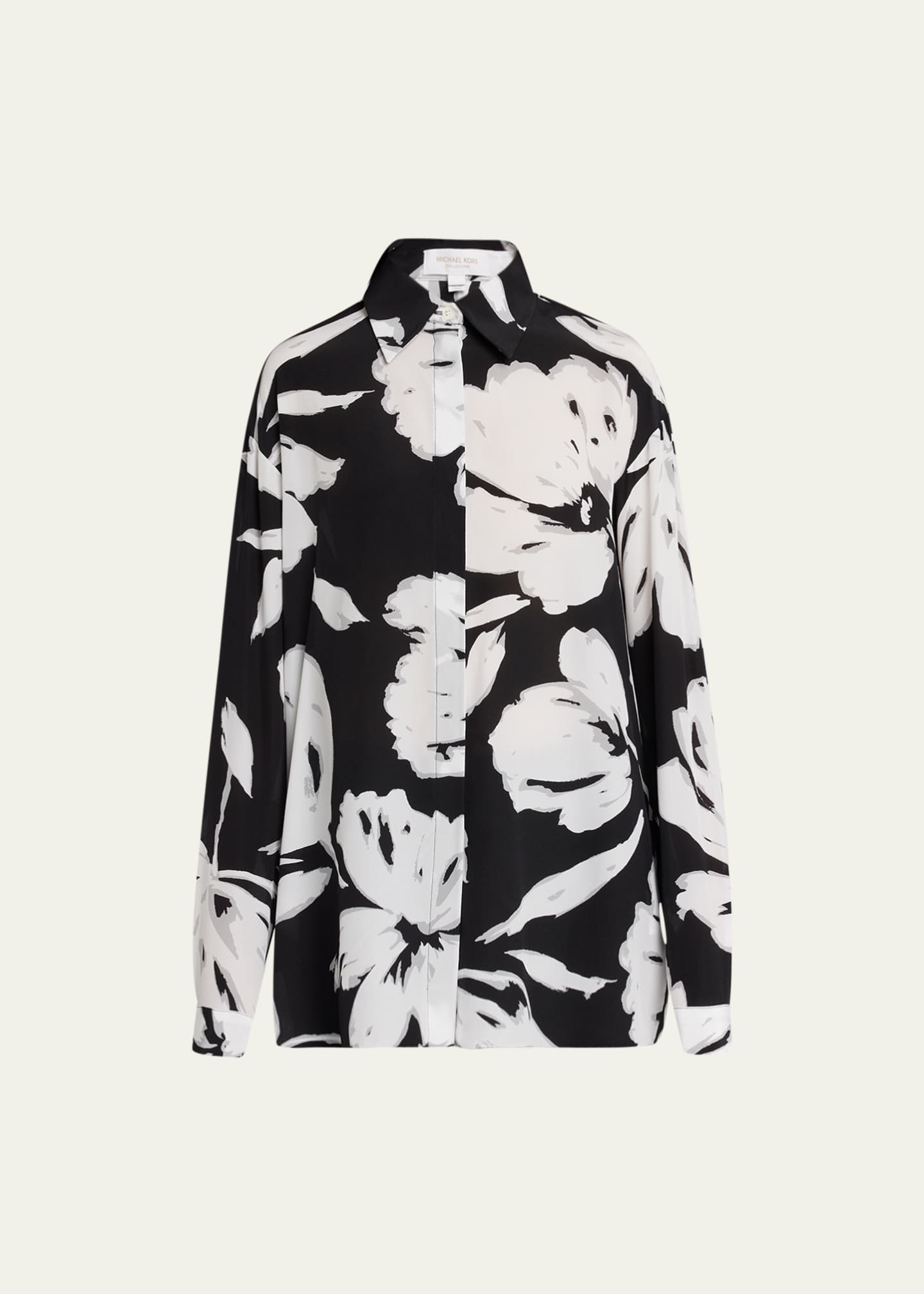 Michael Kors Collection Brushstroke Floral Print Boyfriend Button-Front  Shirt - Bergdorf Goodman