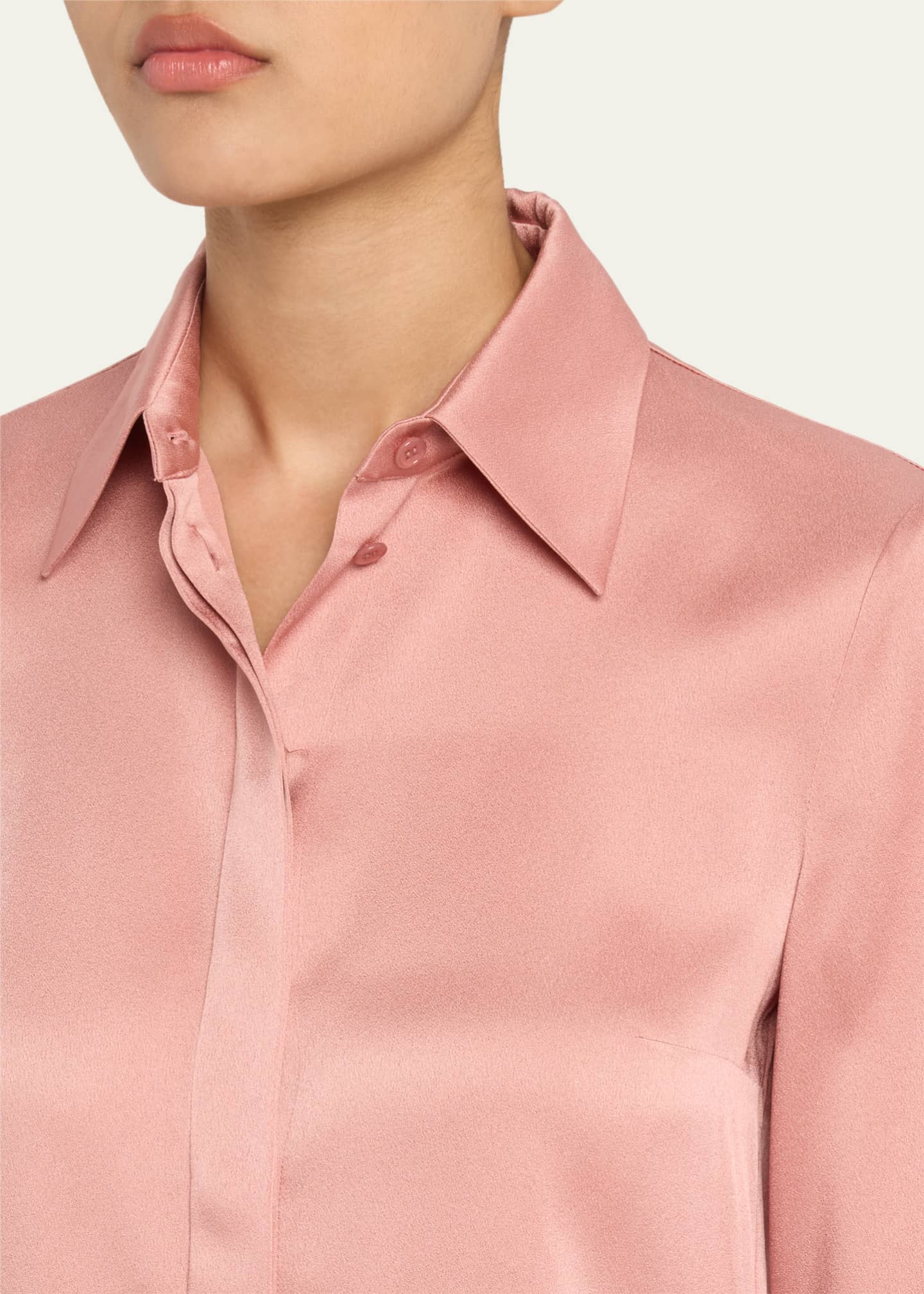 Michael Kors Collection Hansen Charmeuse Button-Front Shirt - Bergdorf  Goodman