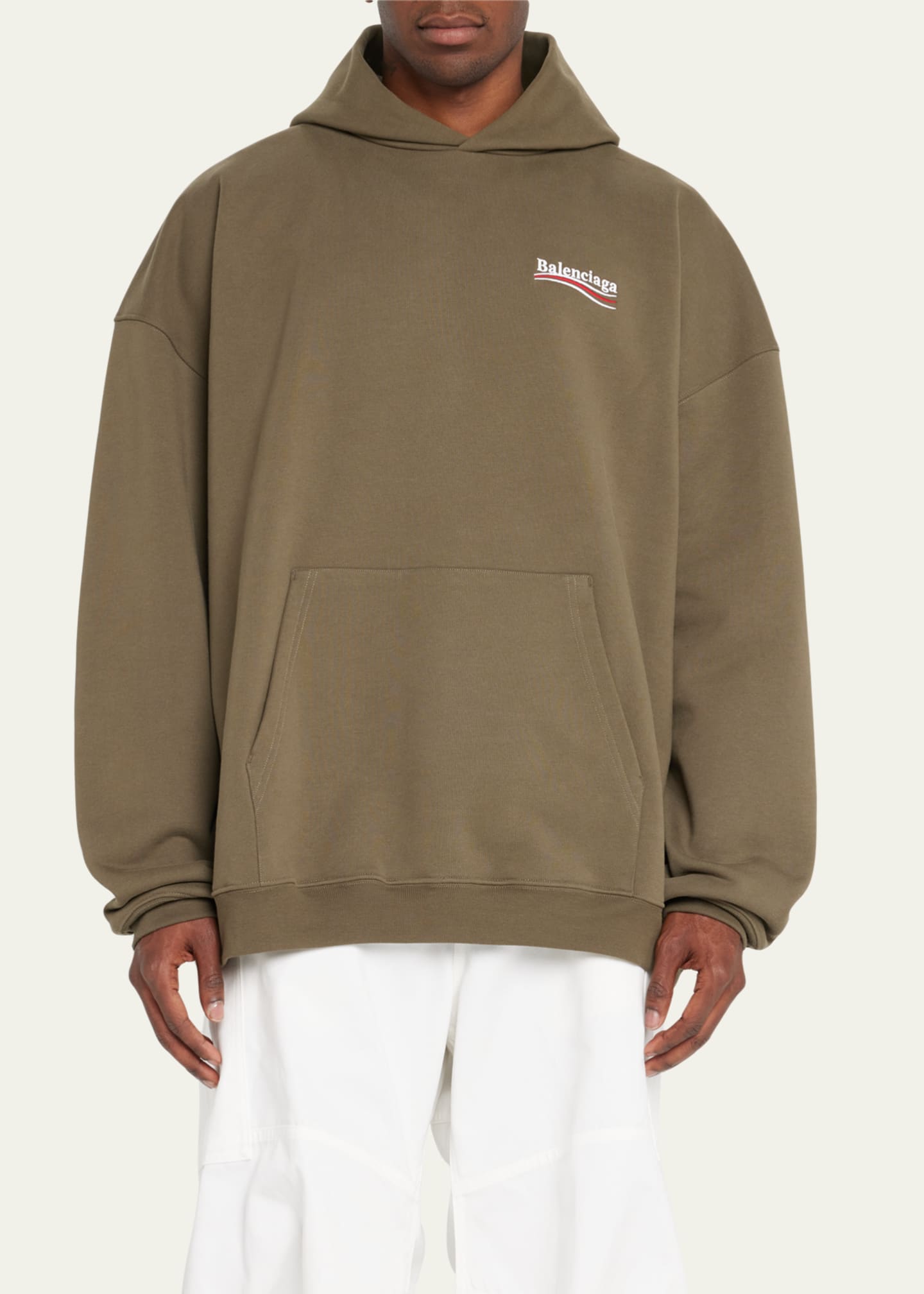 balenciaga logo cotton terry hoodie