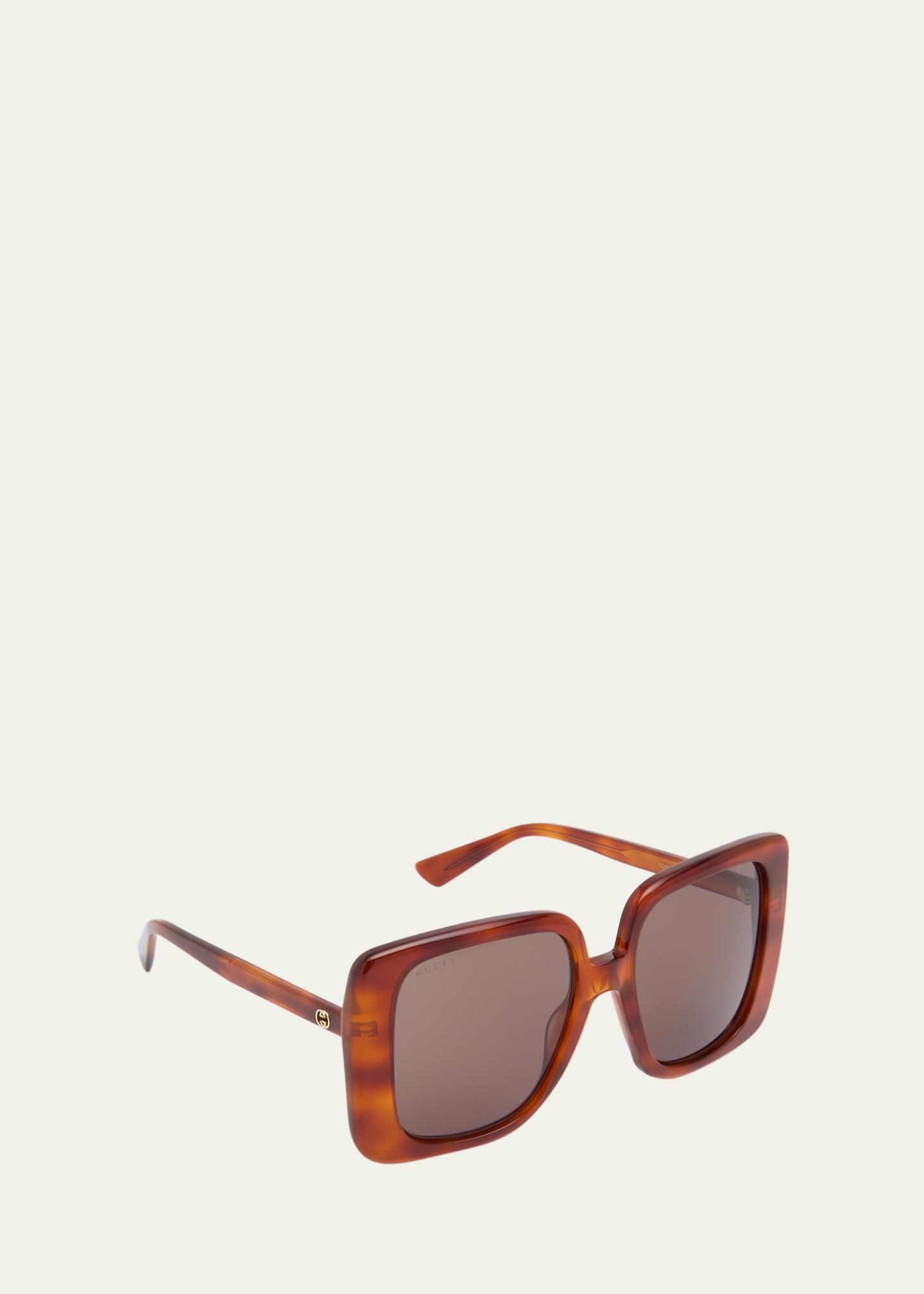 Gucci Oversized Square Havana Acetate Sunglasses - Bergdorf Goodman