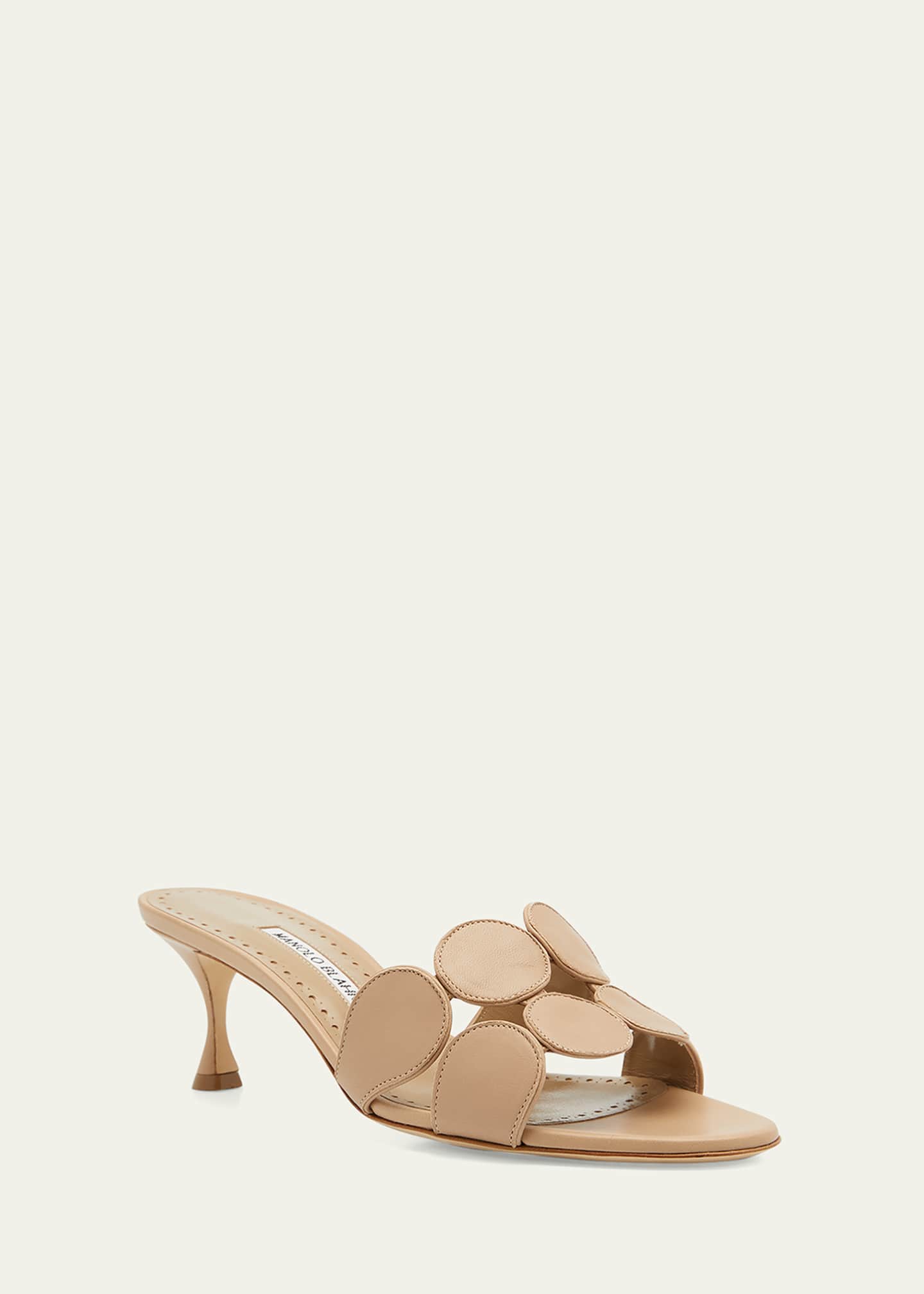 【MANOLO BLAHNIK】 HARIBALMU レザーサンダル Manolo Blahnik Haribalmu Leather Slide Sandals - Bergdorf Goodman