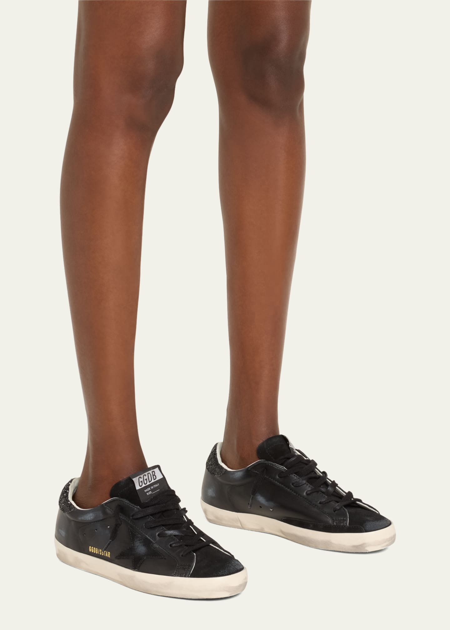 Golden Goose Superstar Leather Glitter Low-Top Sneakers Image 2 of 5