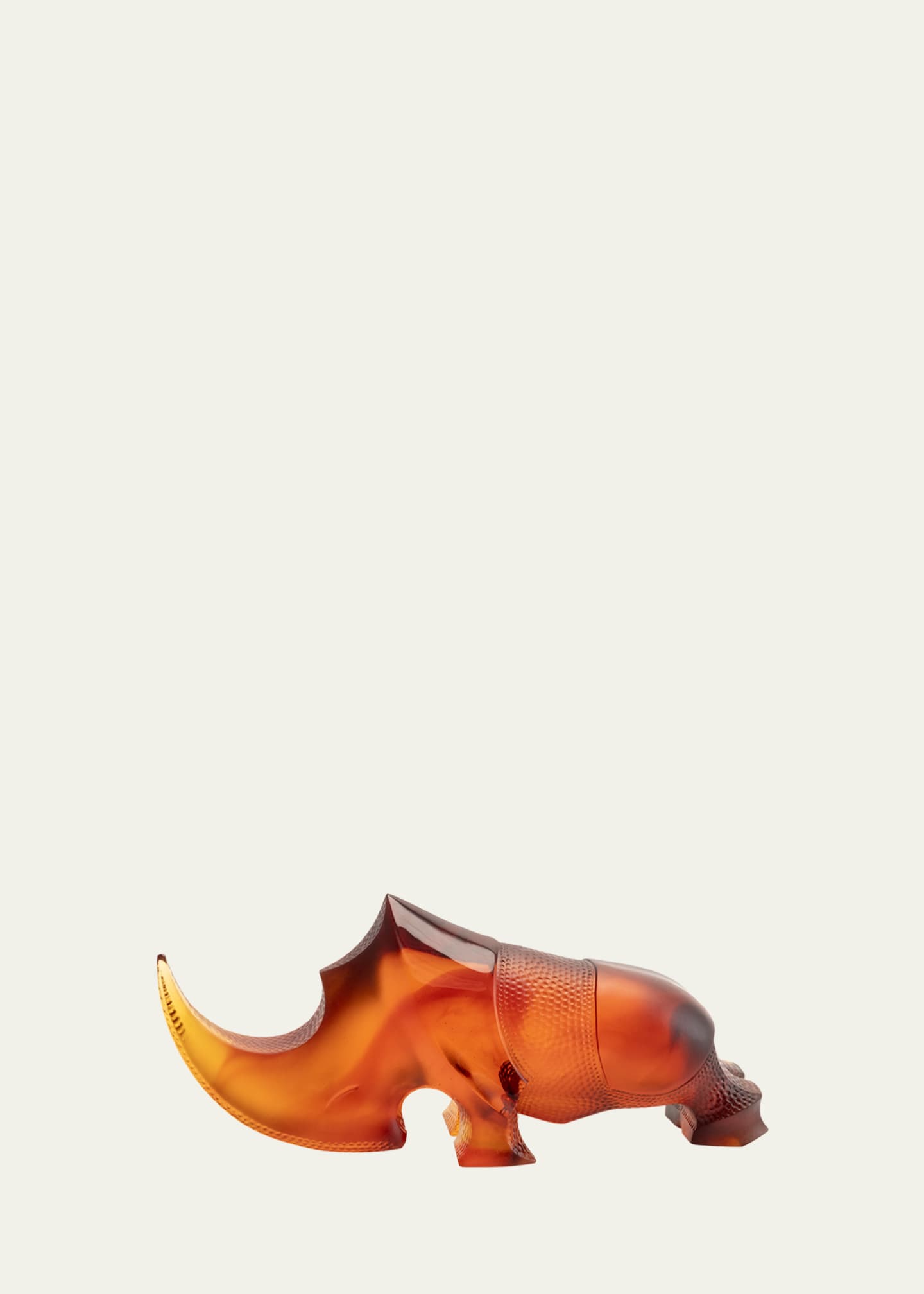 Daum Amber Ongava Rhinoceros Decoration