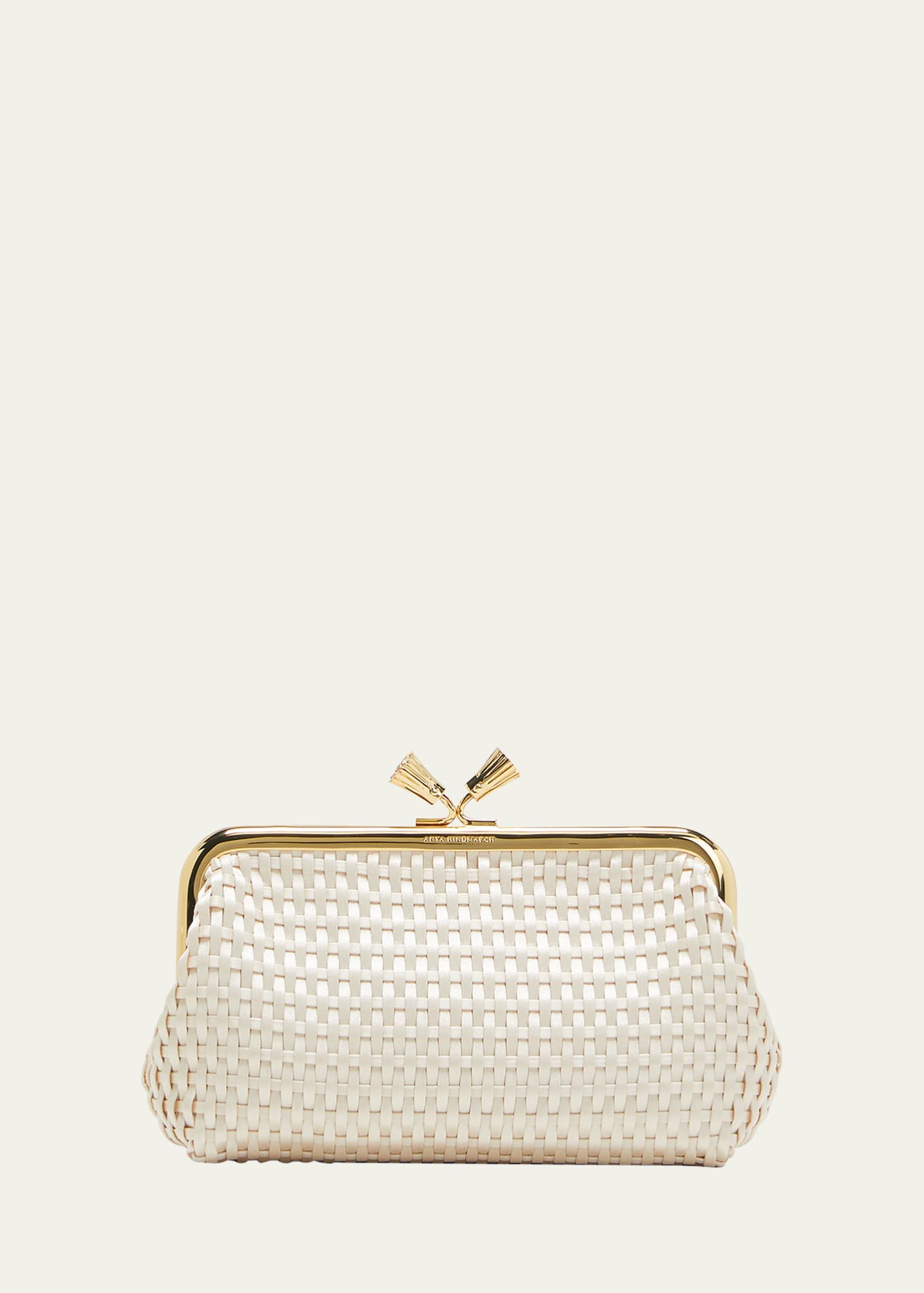 Anya Hindmarch Maud Tassel Woven Satin Clutch Bag Bergdorf Goodman