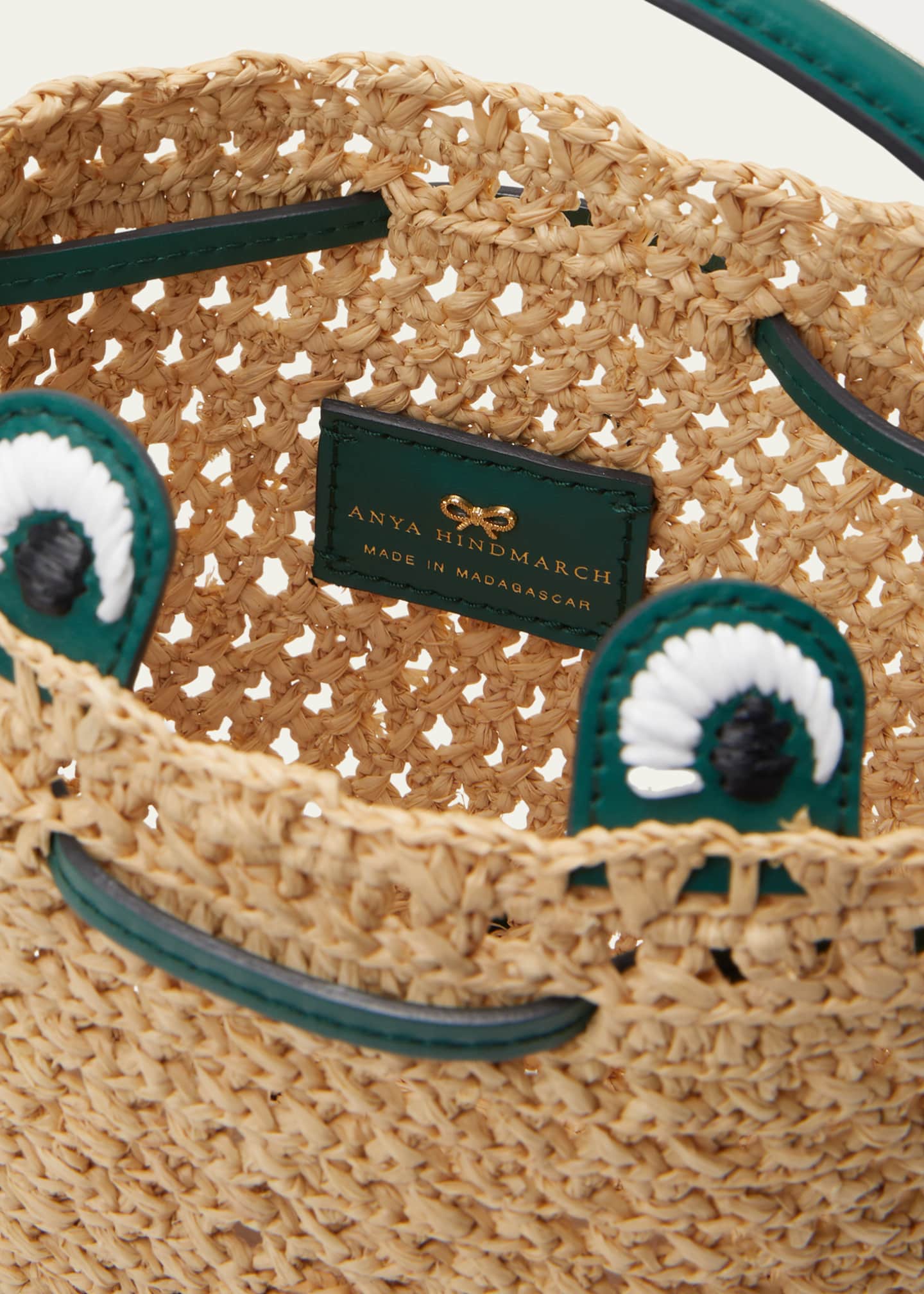 Anya Hindmarch Frog Drawstring Raffia Crossbody Bag Bergdorf Goodman