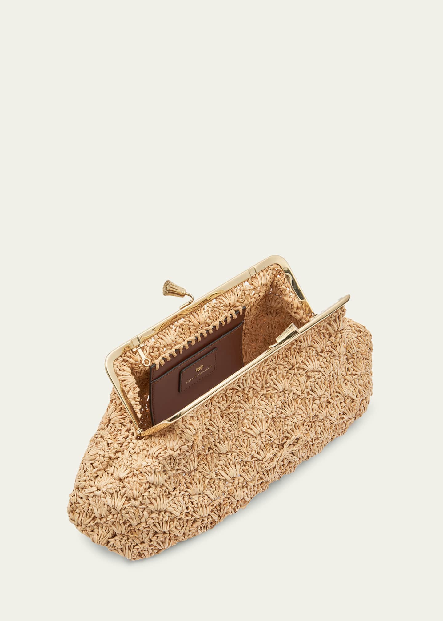 Anya Hindmarch Maud Large Straw Clutch Bag Bergdorf Goodman