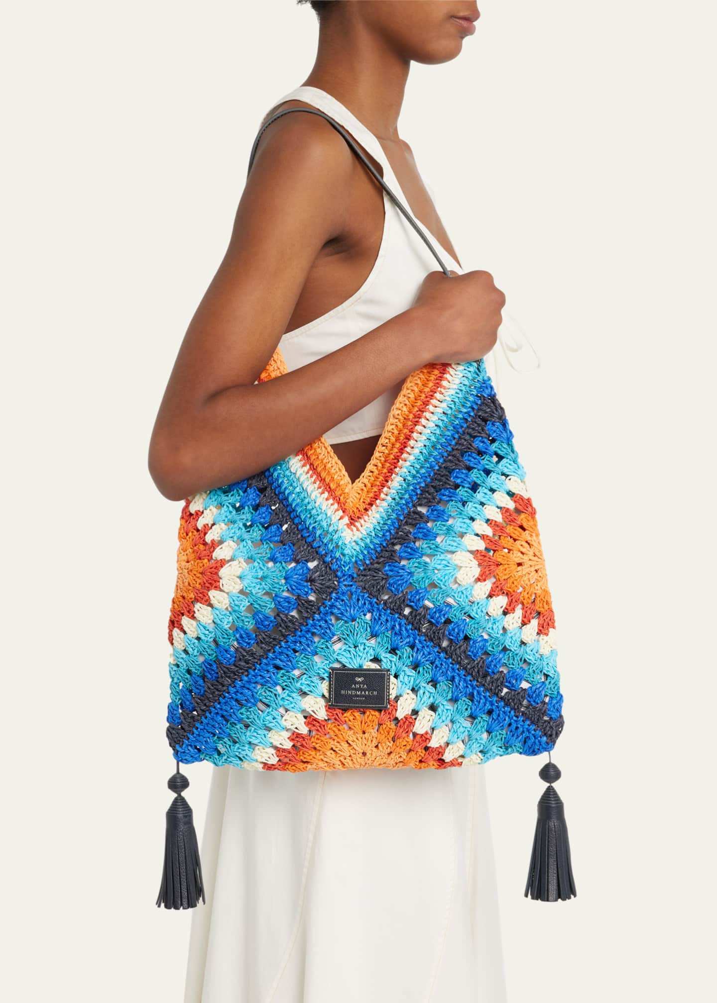 Anya Hindmarch Multicolor Tassel Straw Tote Bag Bergdorf Goodman