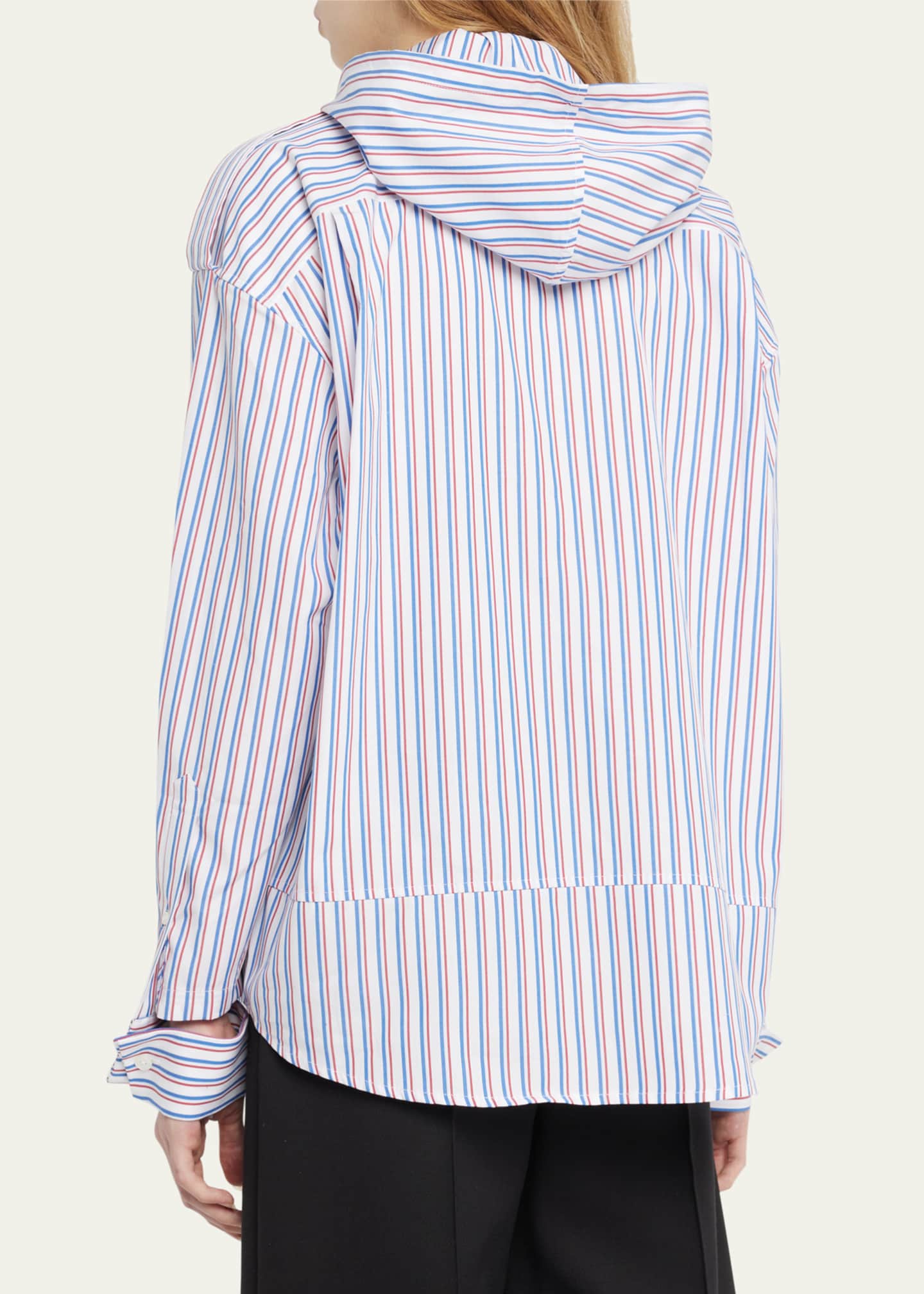 MERYLL ROGGE Stripe Deconstructed Men's Shirt with Hood
