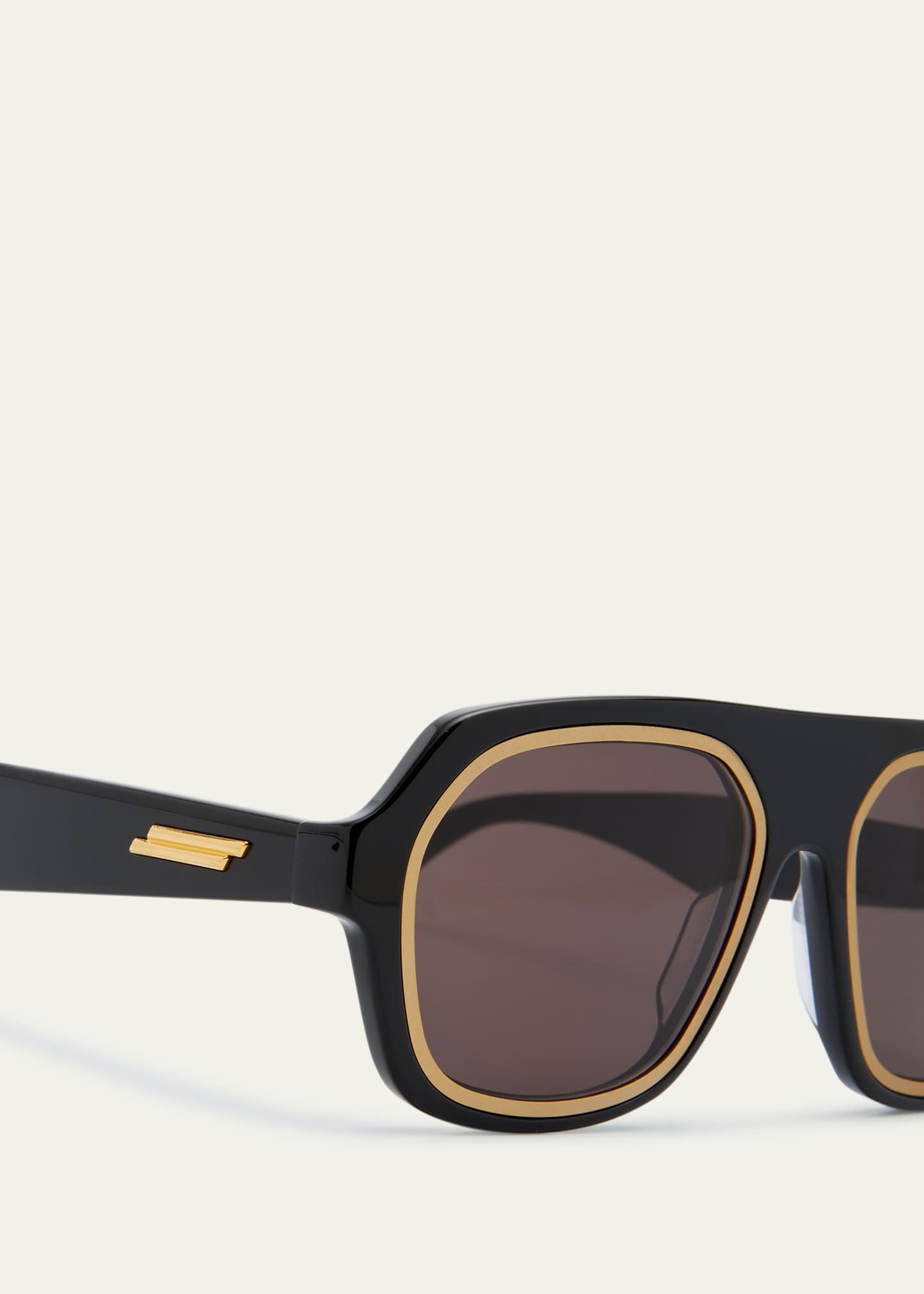 サングラス Bottega Veneta Two-Tone Acetate And l Sunglasses Bottega Veneta Two-Tone Acetate Aviator Sunglasses