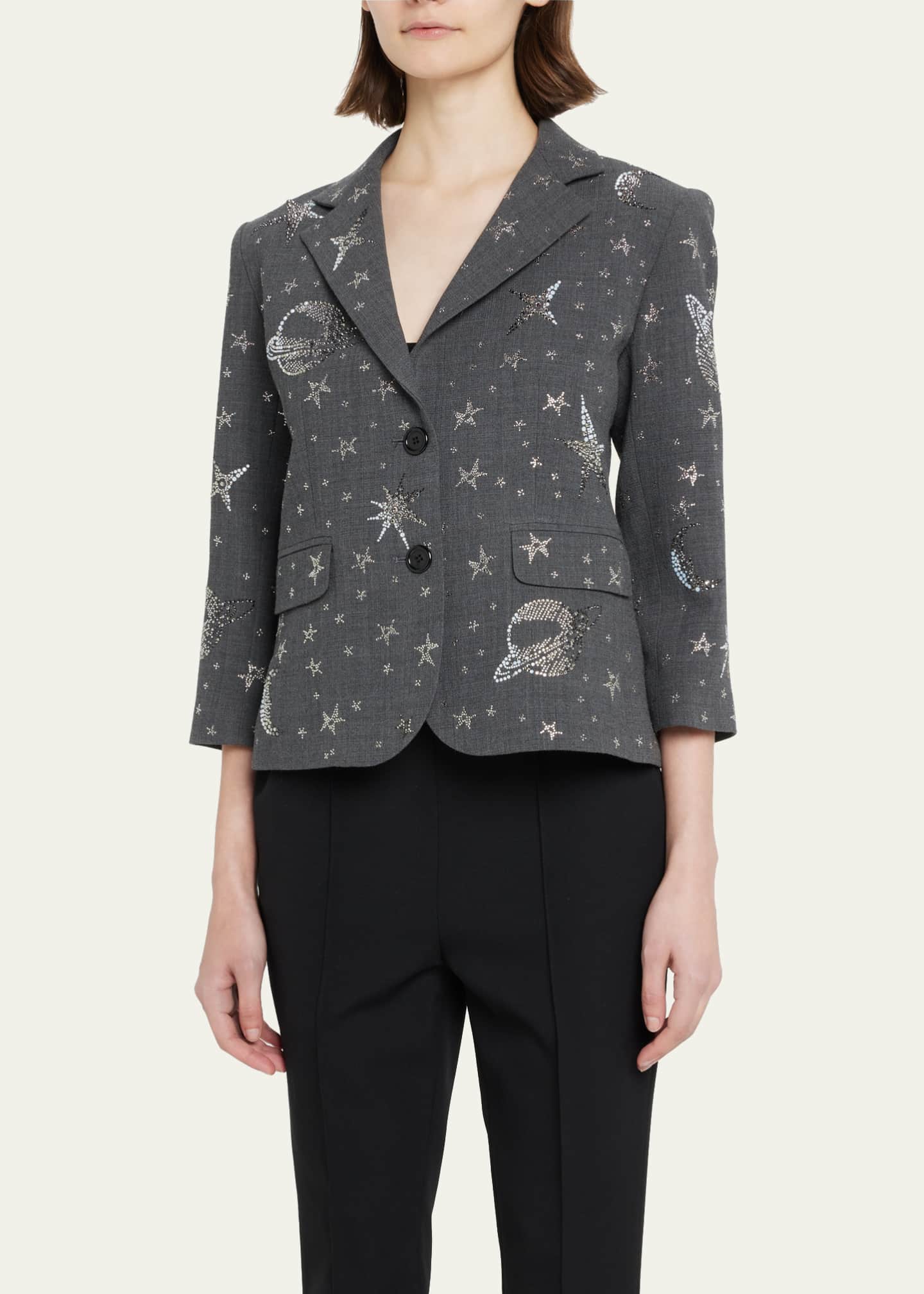 Libertine Here, There, And Everywhere Crystal-Embellished Short Blazer ...