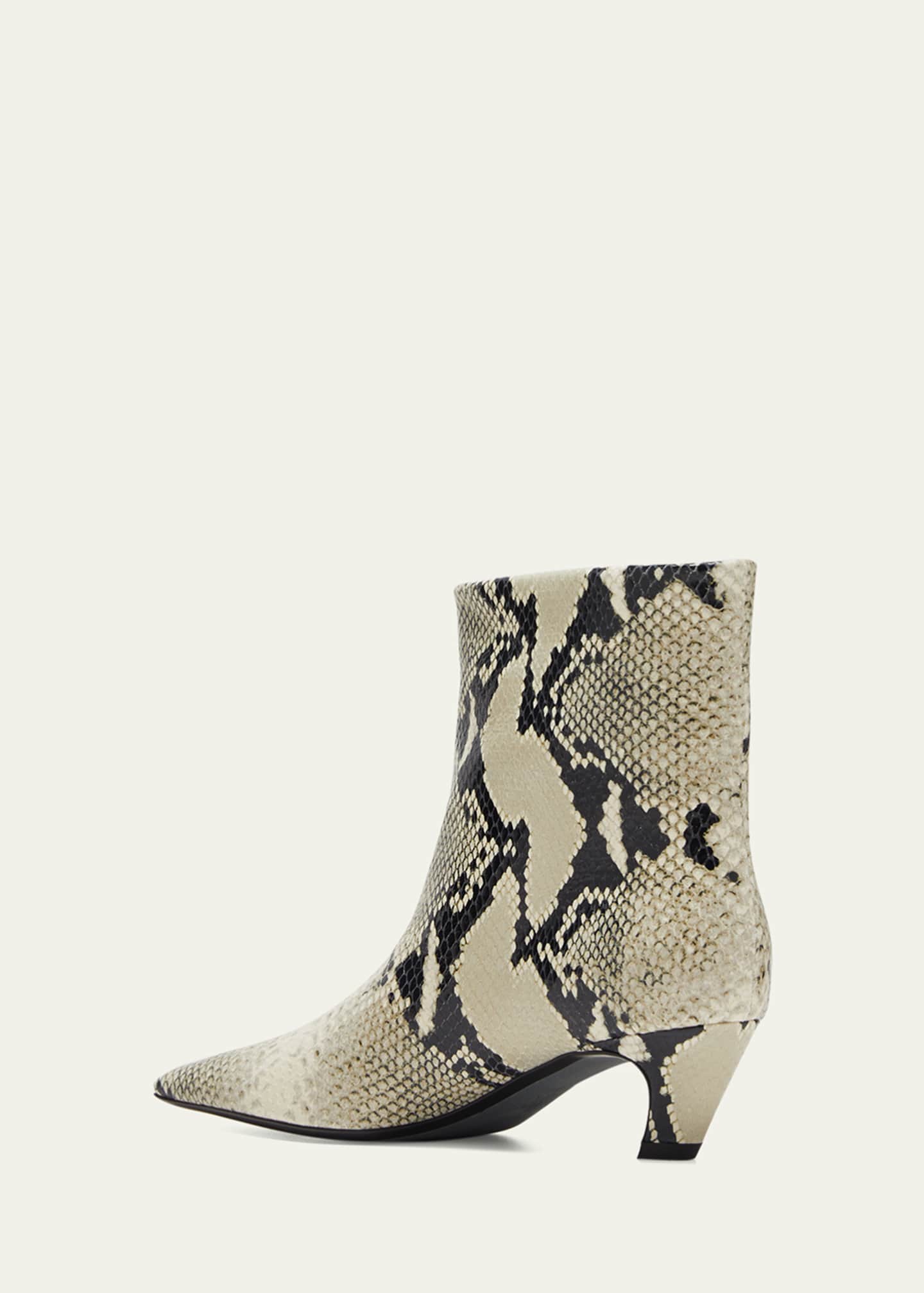 Khaite Arizona Snake-Print Leather Boots - Bergdorf Goodman