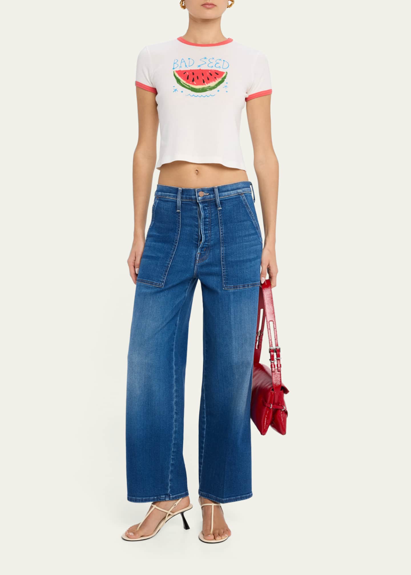 MOTHER The Itty Bitty Ringer Cropped Tee Image 2 of 5