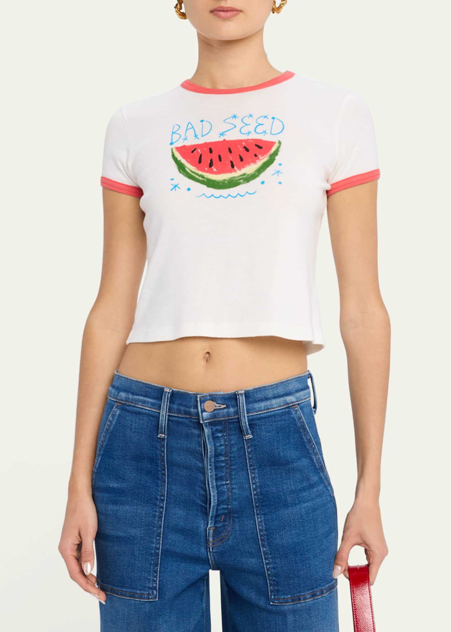 MOTHER The Itty Bitty Ringer Cropped Tee Image 4 of 5