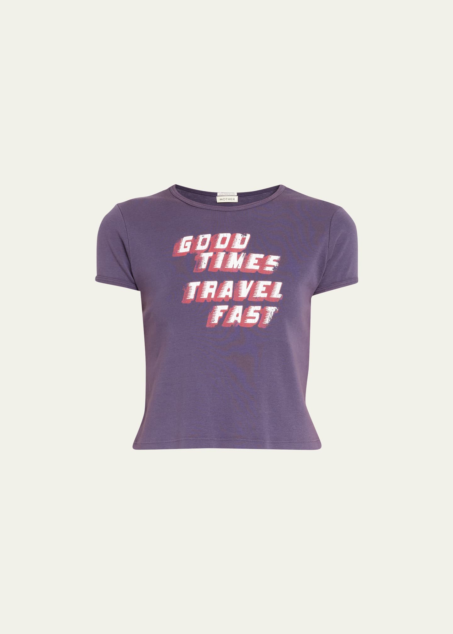 MOTHER The Itty Bitty Ringer Cropped Tee Bergdorf Goodman