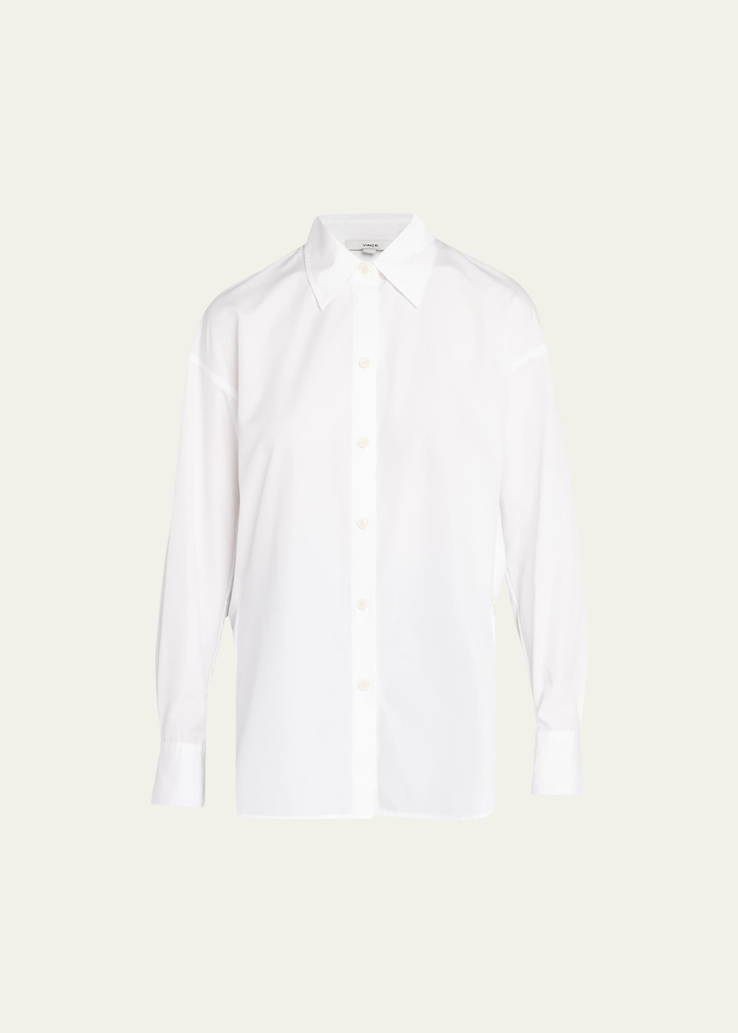 Vince Convertible Button-Front Poplin Shirt - Bergdorf Goodman