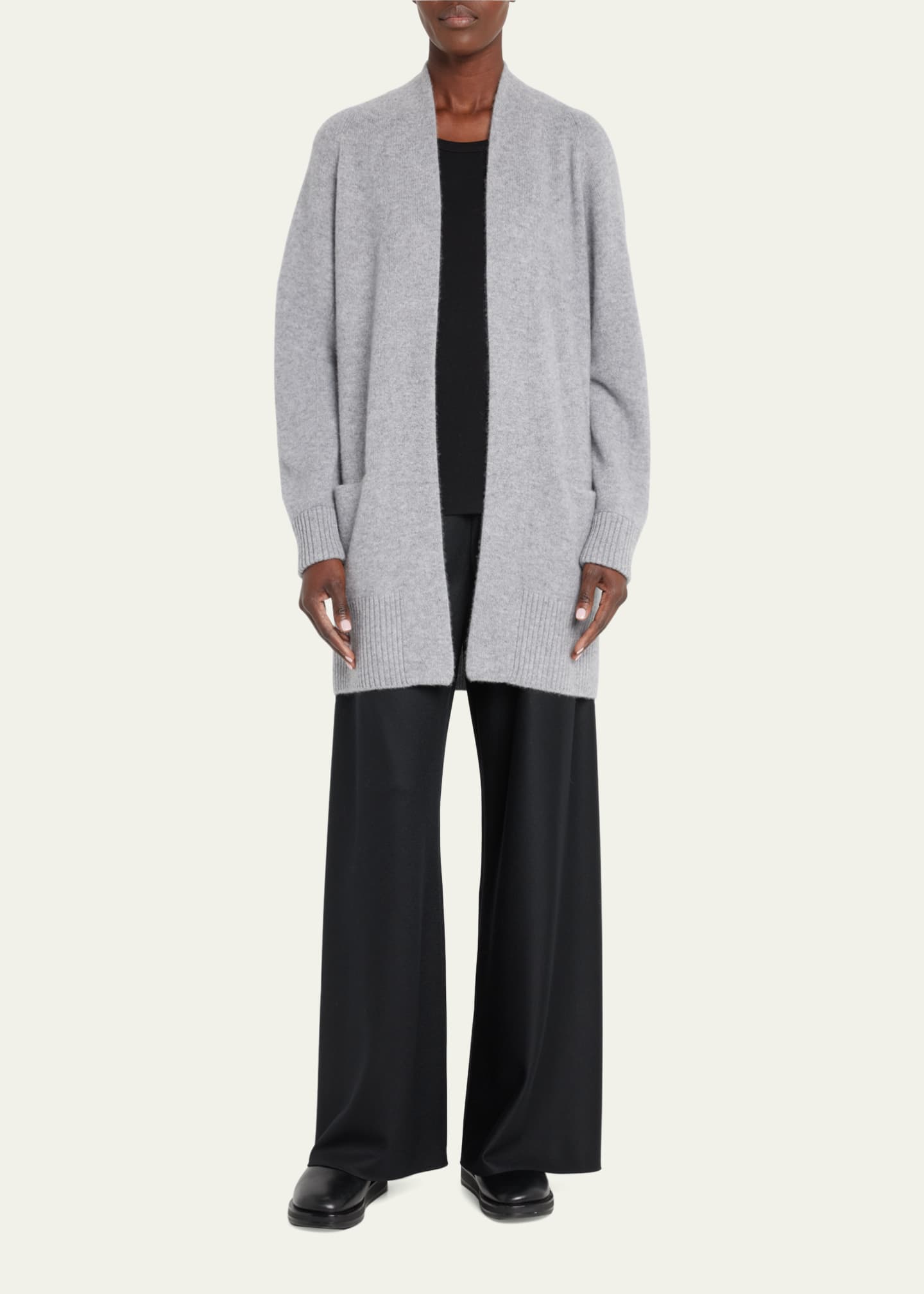 Vince Cashmere Shawl-Collar Open-Front Cardigan Image 2 of 4