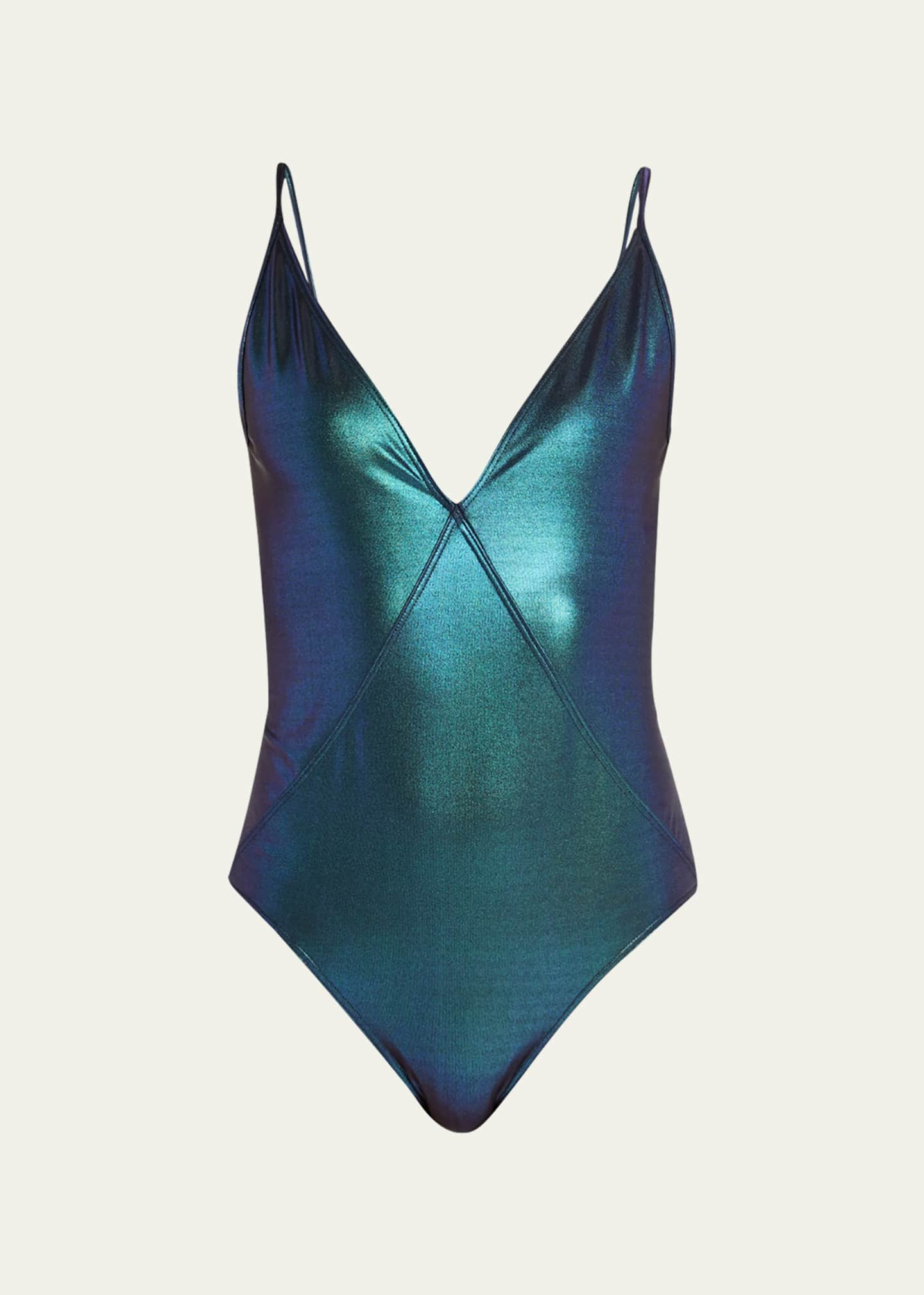 Rick Owens Iridescent One-Piece Swimsuit