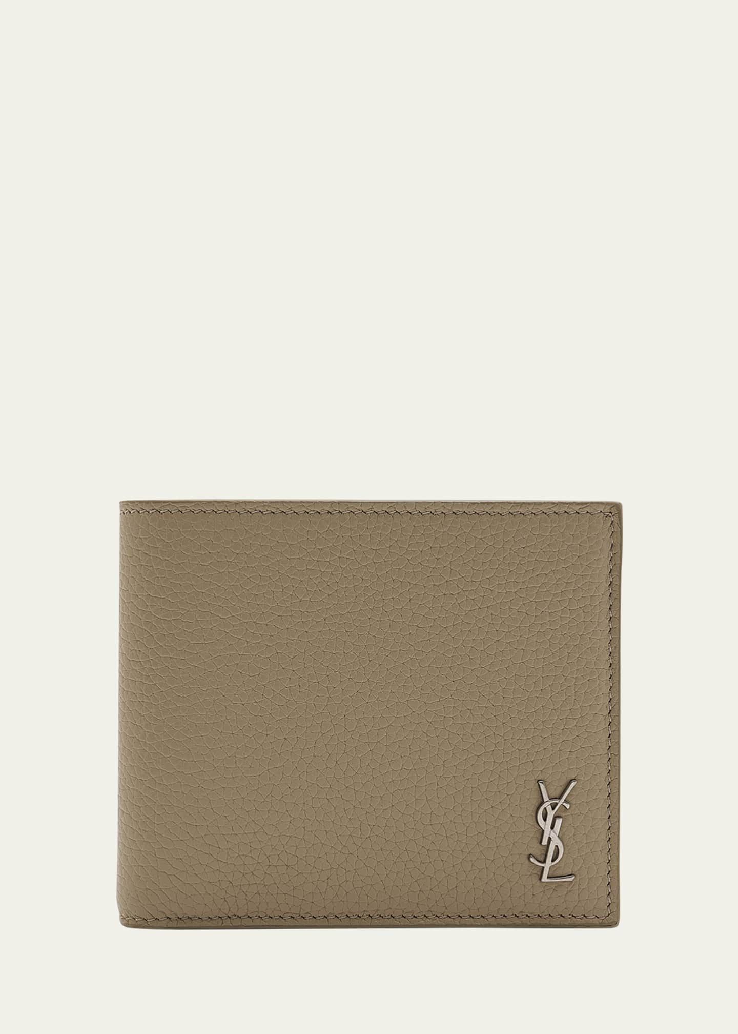 Saint Laurent Men's Leather Bifold Wallet - Ivory/Cream - Size One Size - Multi Choc