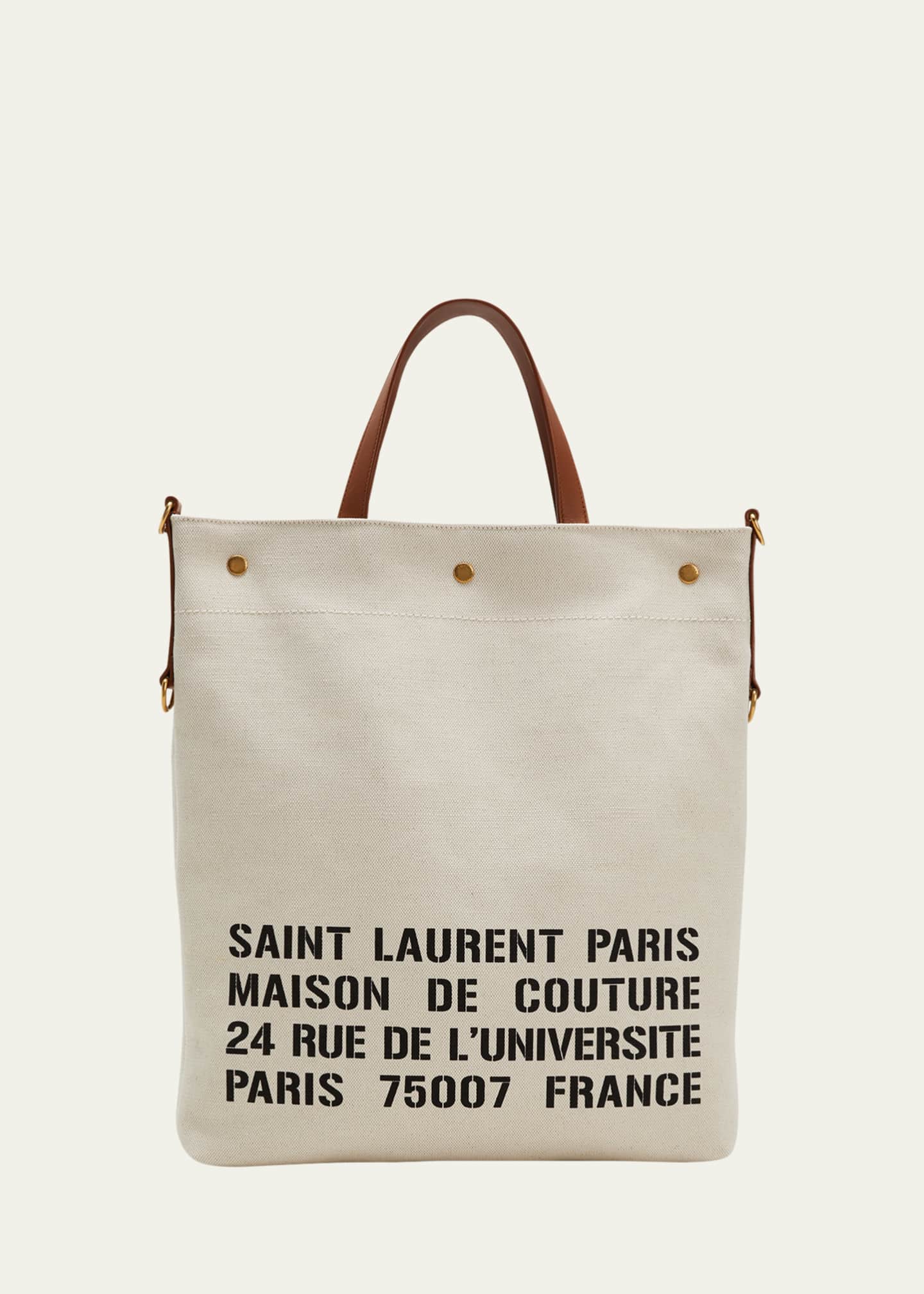 Saint Laurent Men's Ysl Shopping Tote Bag