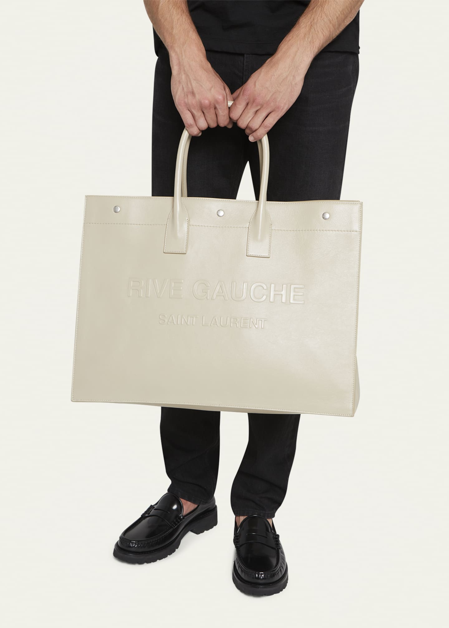 Saint Laurent Men's Rive Gauche Leather Tote