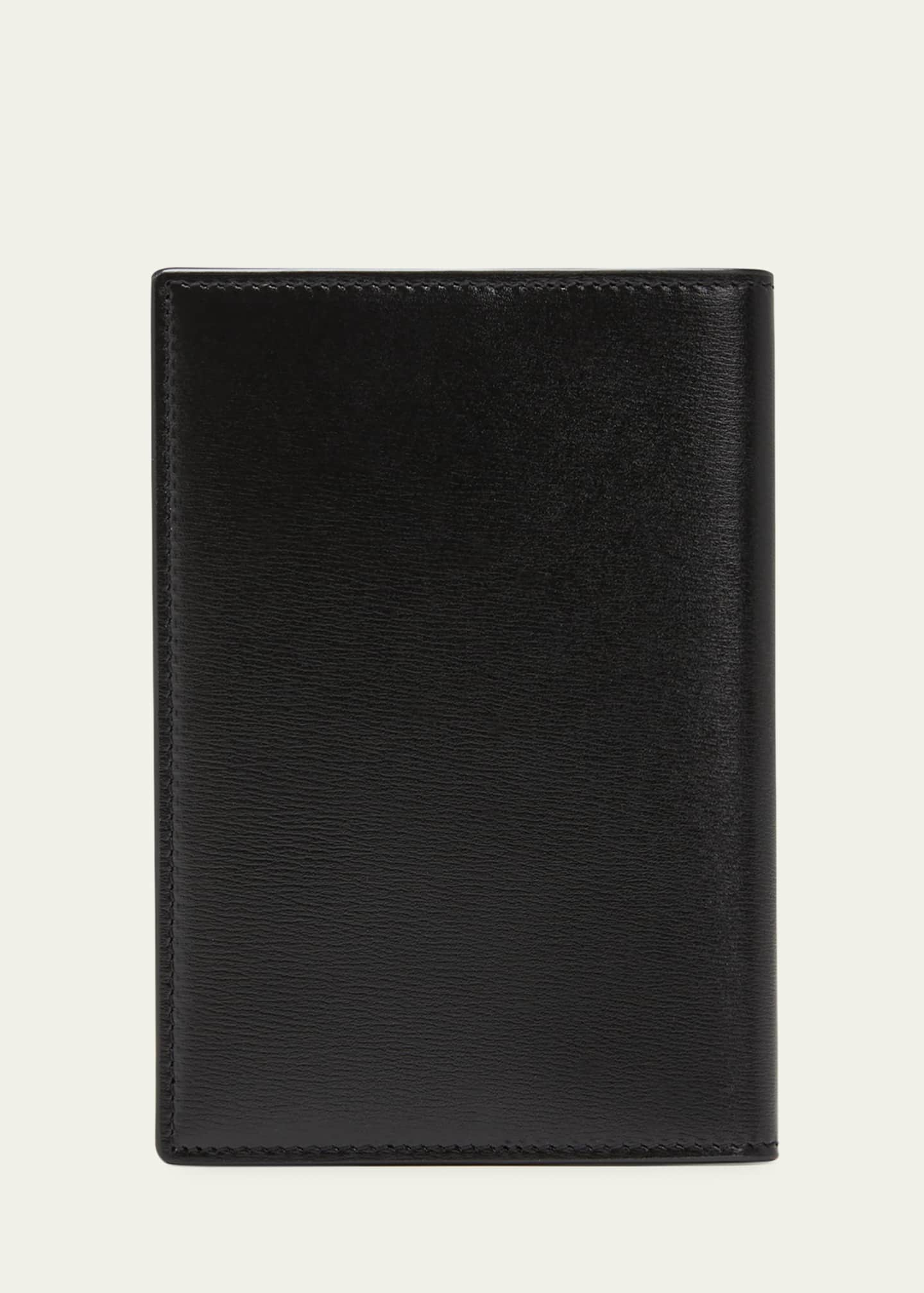 Cassandre Leather Cardholder in White - Saint Laurent