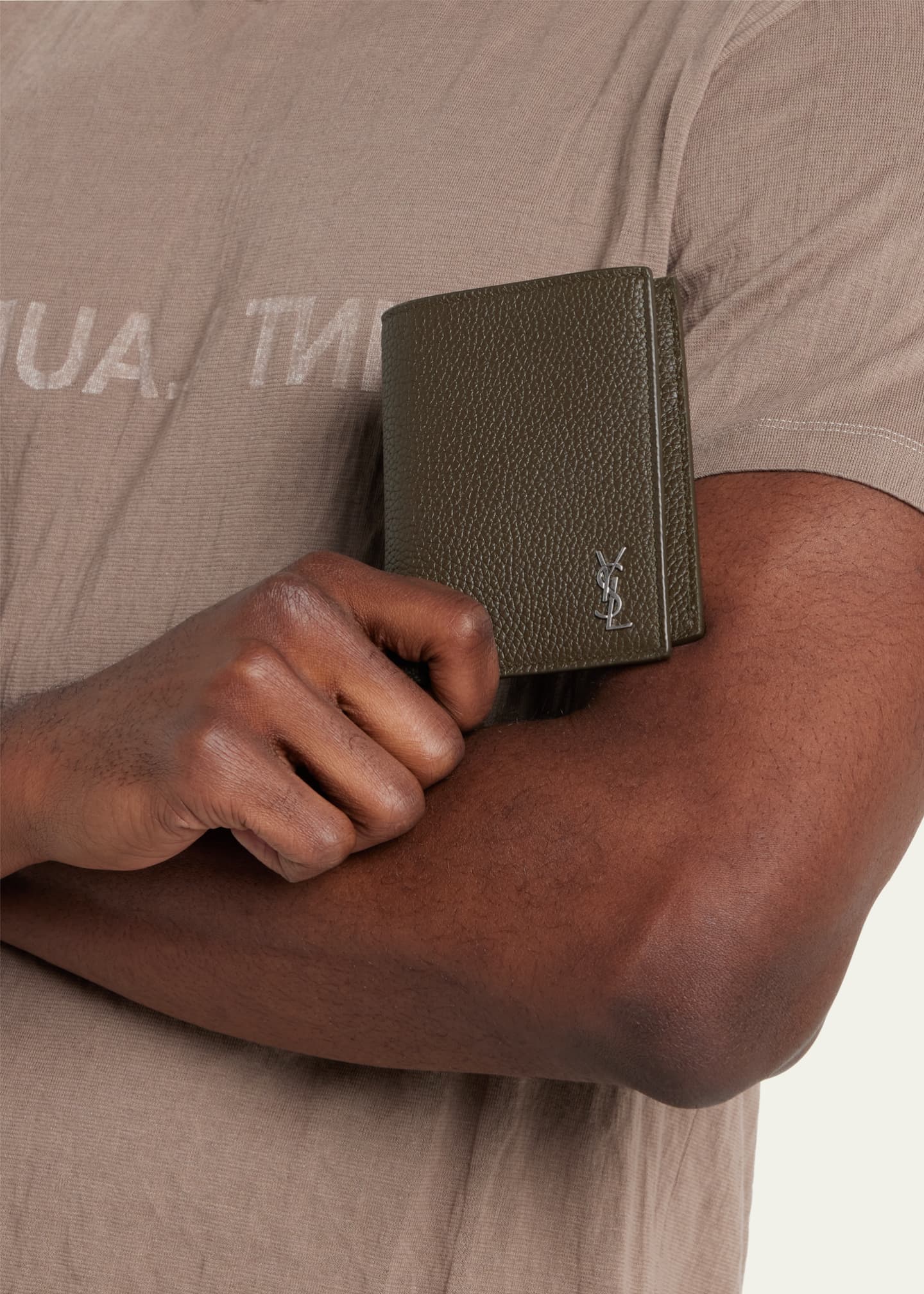 Saint Laurent Men's Monogram Logo Billfold Wallet