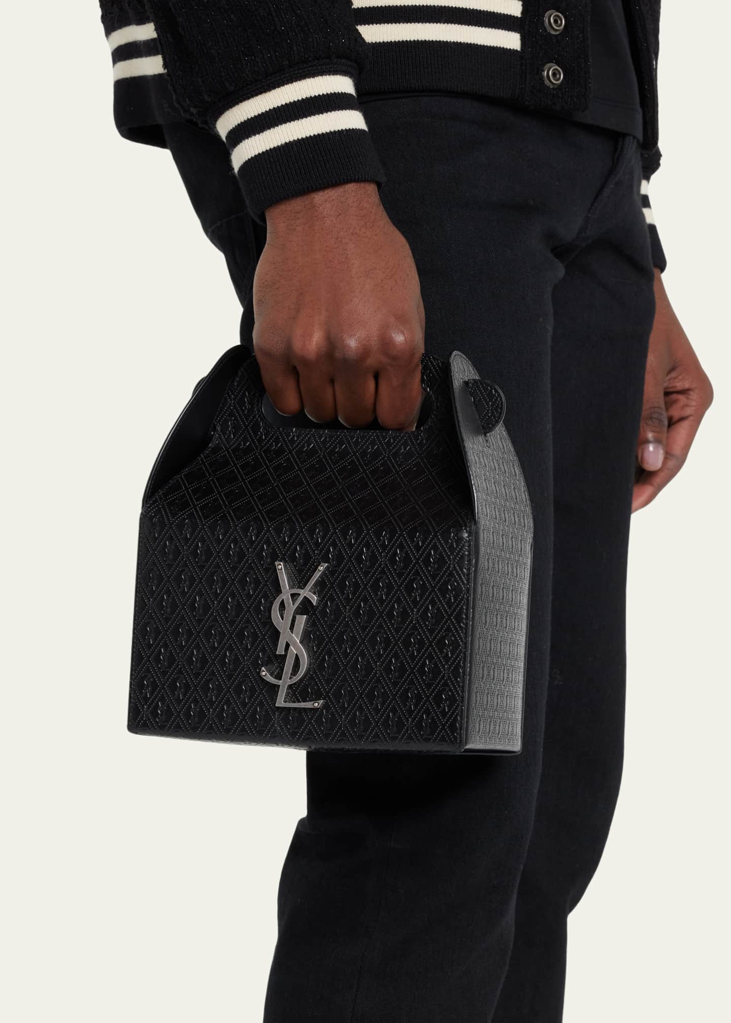 Saint Laurent Men's YSL Lunch Box Tote Bag Bergdorf Goodman