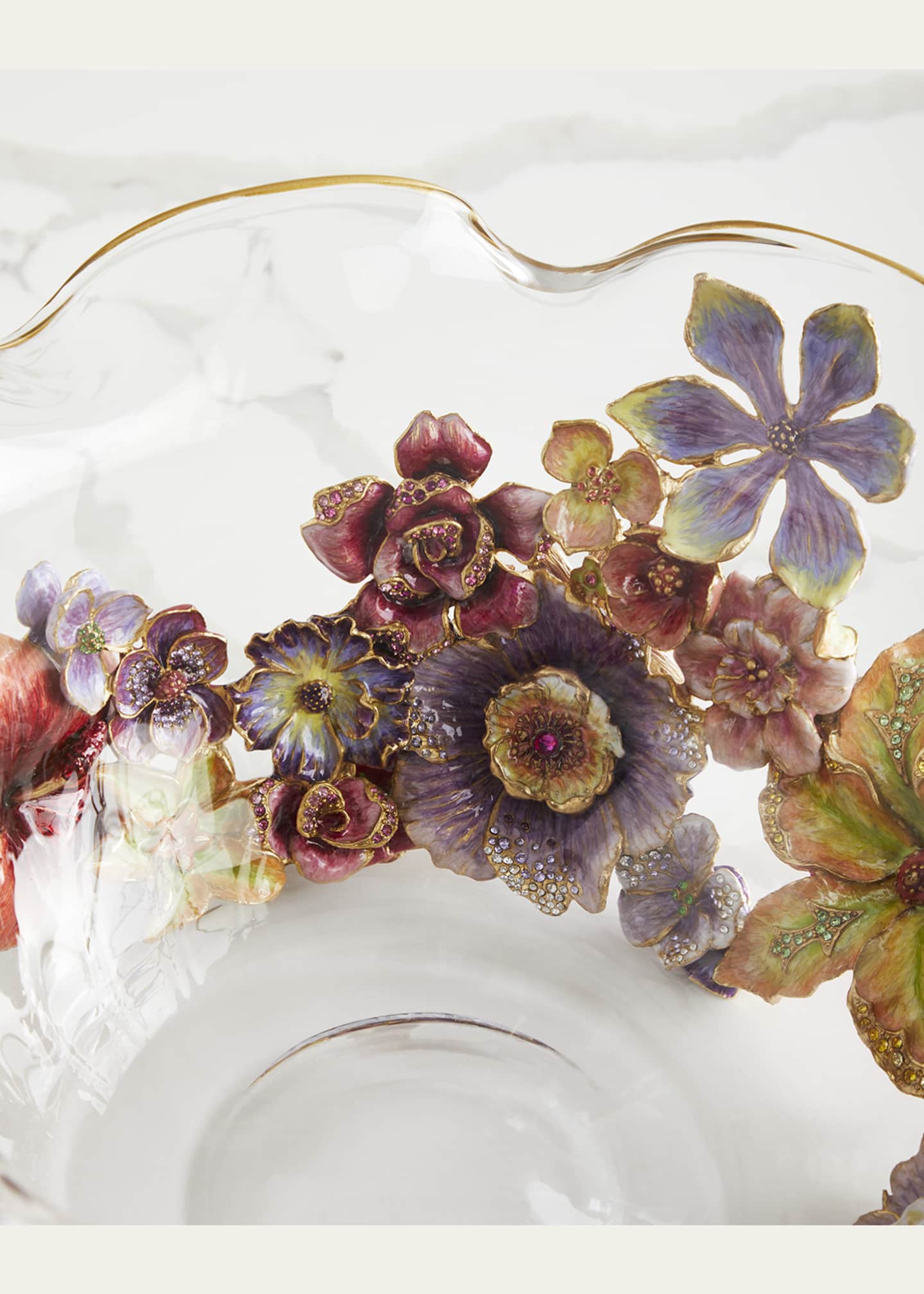 Jay Strongwater Large Bouquet Ruffle Flower Bowl Image 2 of 5