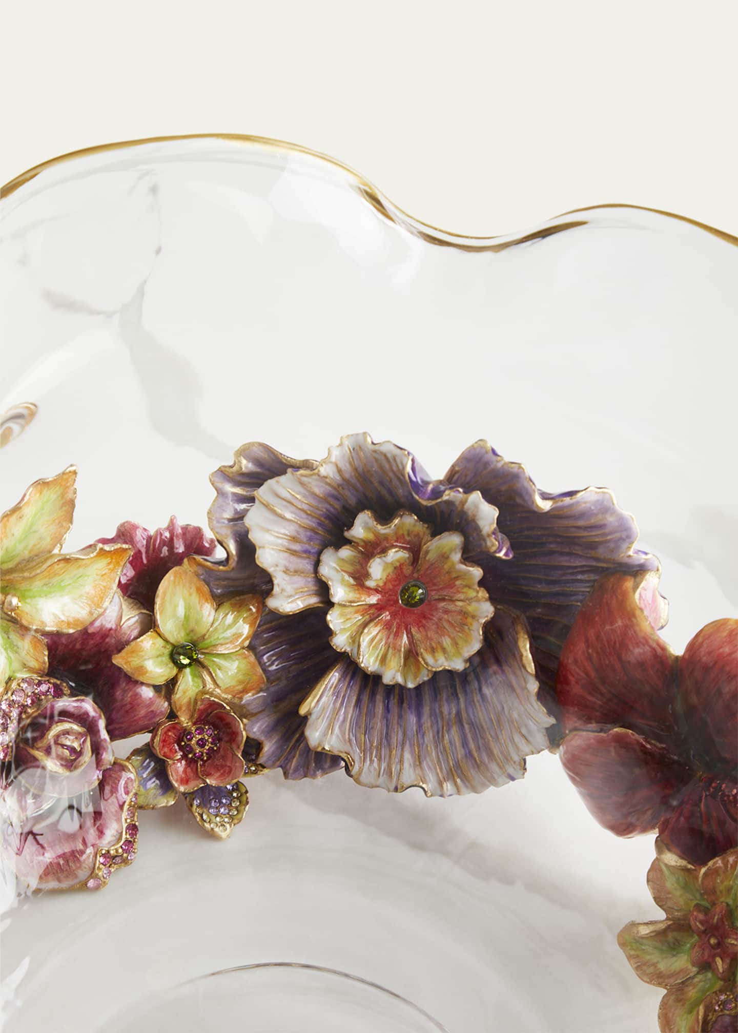 Jay Strongwater Large Bouquet Ruffle Flower Bowl Image 3 of 5