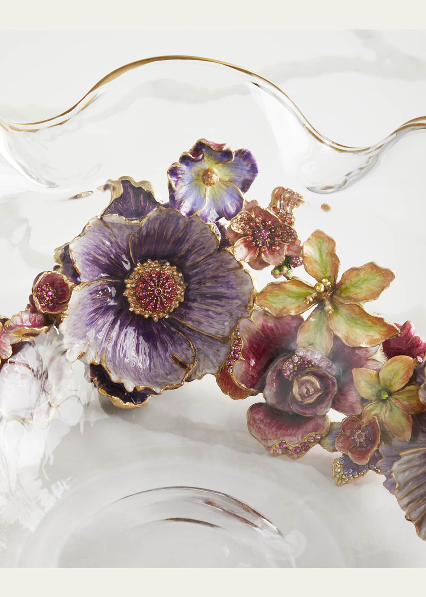 Jay Strongwater Large Bouquet Ruffle Flower Bowl Image 4 of 5